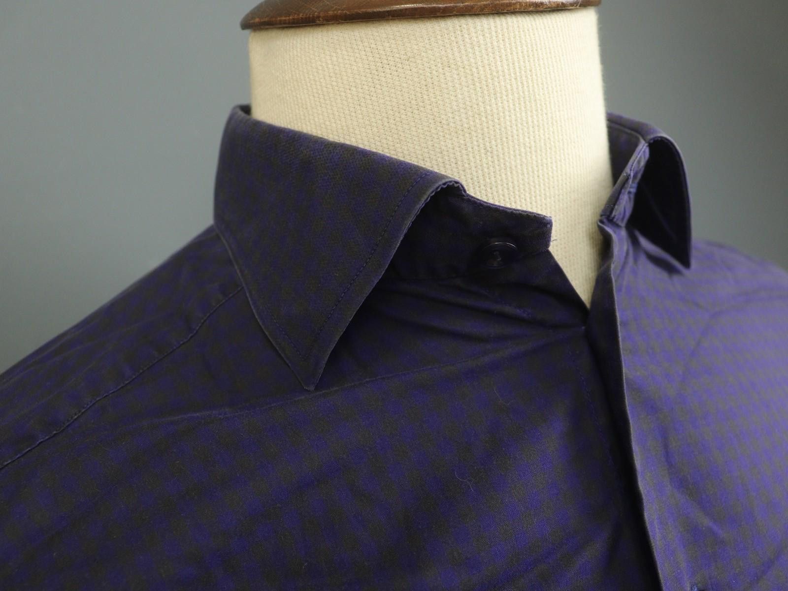 Eton Eton Purple 100% Cotton Check Dress Shirt Size 40 Size 38R - 3 Thumbnail