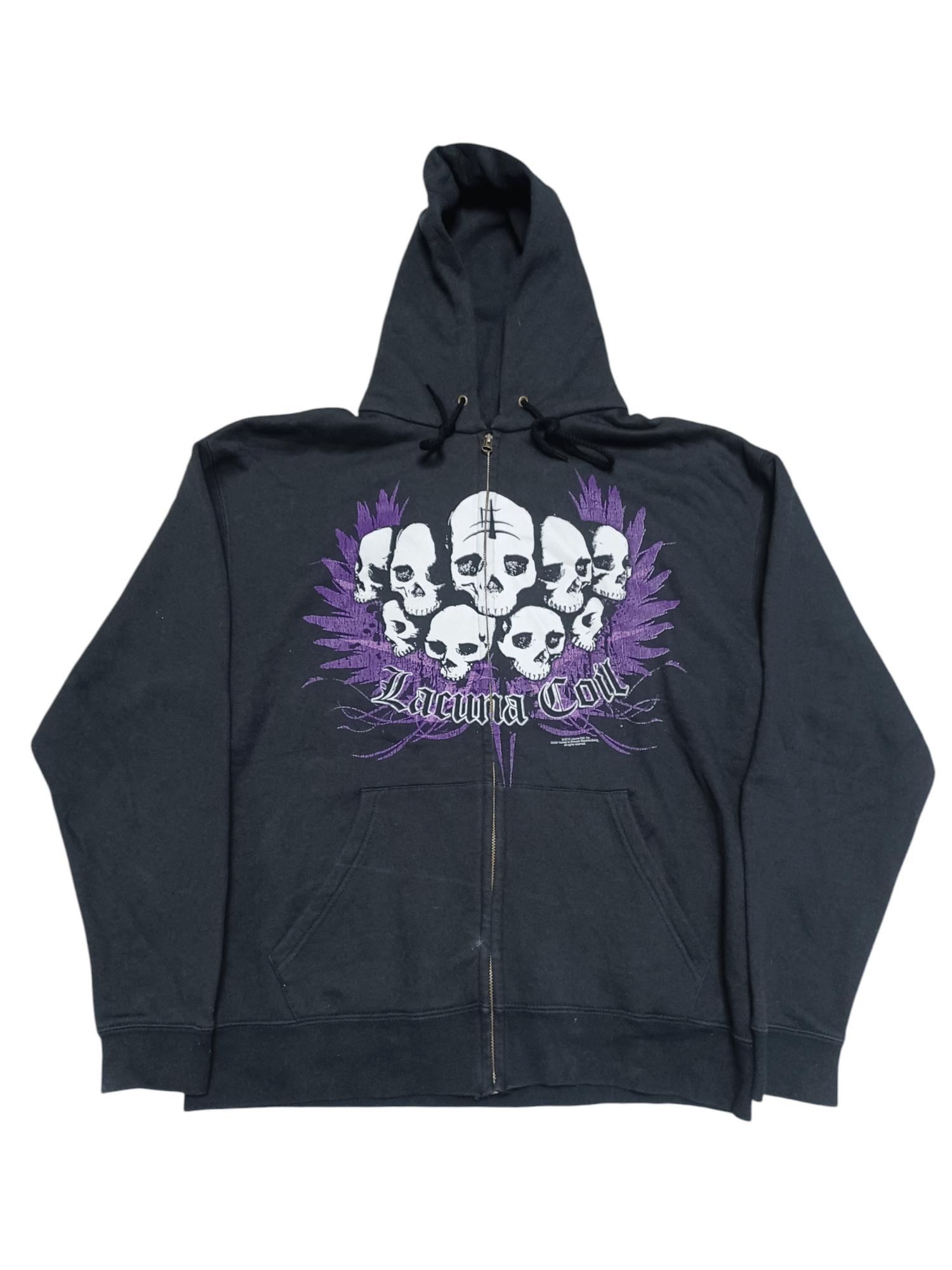 Fruit Of The Loom LACUNA COIL 2010 VINTAGE SKULLS FOTL ZIP HOODIE ON FLEECE Size US M / EU 48-50 / 2 - 1 Thumbnail
