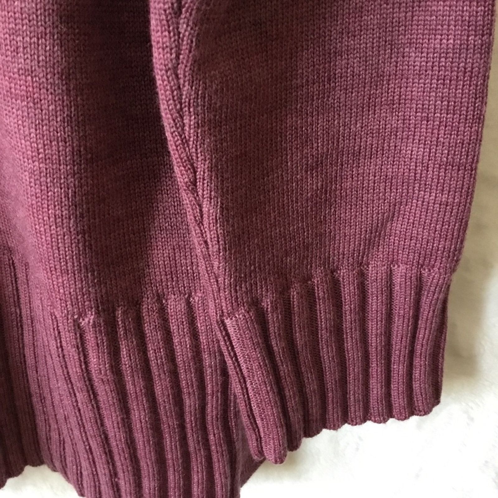 Eileen Fisher Eileen Fisher Wine Merino Wool V-Neck Sweater Size XS / US 0-2 / IT 36-38 - 8 Thumbnail