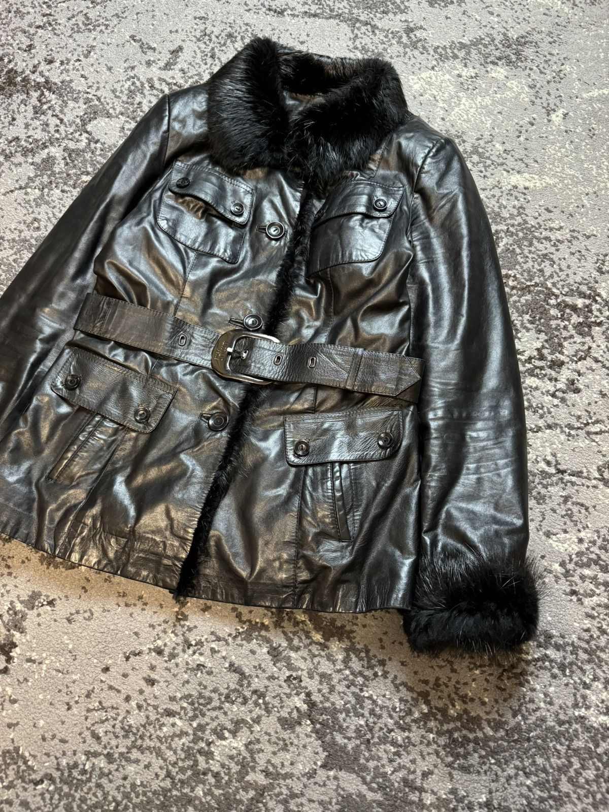 If Six Was Nine × Japanese Brand Y2K Genuine Leather Fur Collar Opium Owens Style Jacket Size US M / EU 48-50 / 2 - 2 Thumbnail