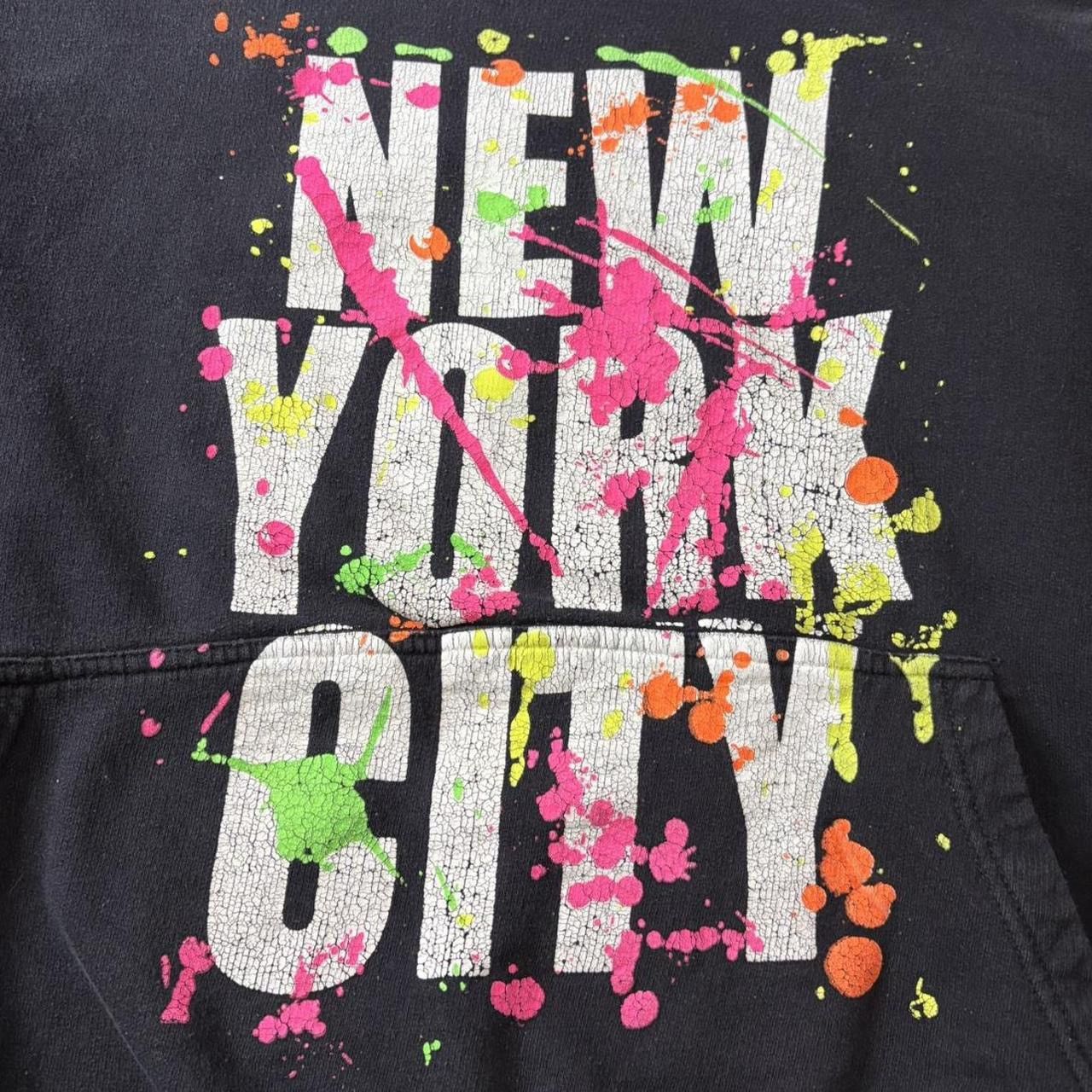 Vintage Vintage New York City Black Neon Paint Splatter Hoodie - M Size US M / EU 48-50 / 2 - 2 Thumbnail