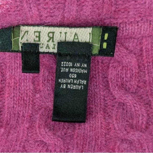 Lauren Ralph Lauren Ralph Lauren Pink Cable Knit Zip Up Sweater Angora Wool Wome Size M / US 6-8 / IT 42-44 - 6 Thumbnail