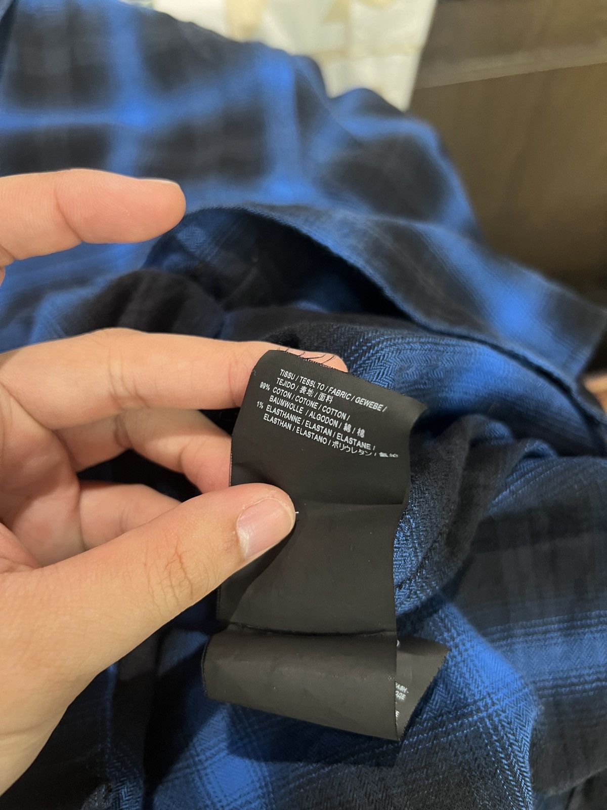 Saint Laurent Paris AW15 Saint Laurent Paris Electric Blue Pearl Snap Flannel Size US XS / EU 42 / 0 - 5 Thumbnail