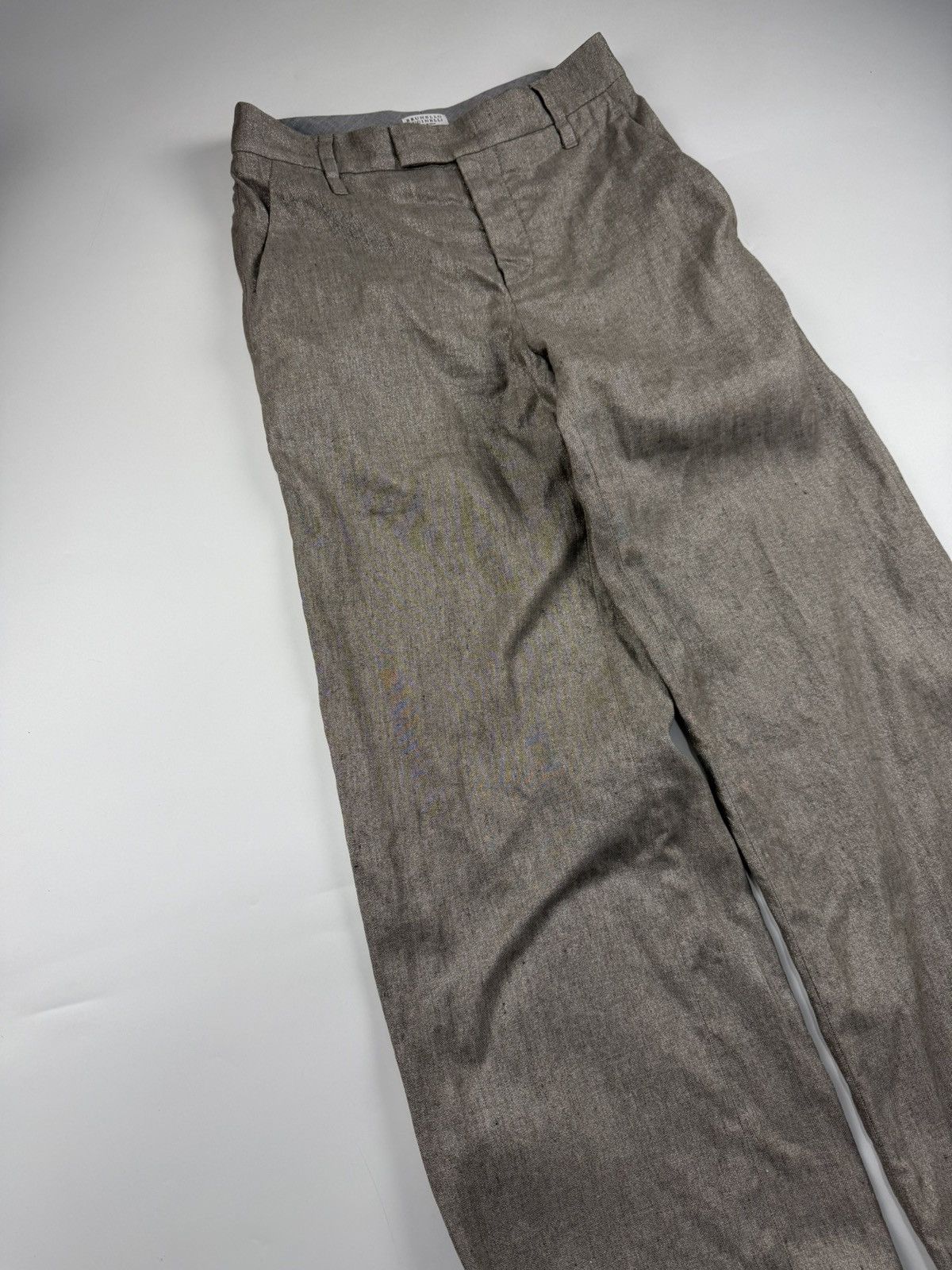 Brunello Cucinelli Brunello Cucinelli S/S’24 Sparkling Linen Flared Trouser Size 28" / US 6 / IT 42 - 4 Thumbnail