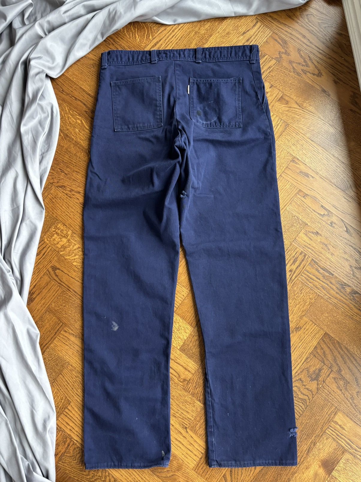 Carhartt × Vintage Vintage Bleu de Travail Work Pant Quebec Fleur Lys Stamped Size US 37 - 9 Thumbnail