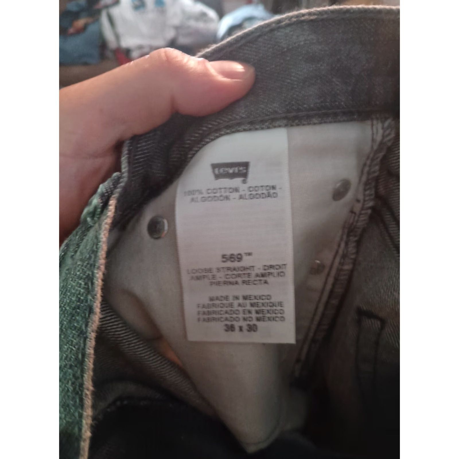 Levi's VINTAGE Levi Strauss Jeans Men's 569 Size 36/30 Gray Loose Fit Wide-Leg 569 Mens Jeans Gray 90s? Size US 36 / EU 52 - 4 Thumbnail