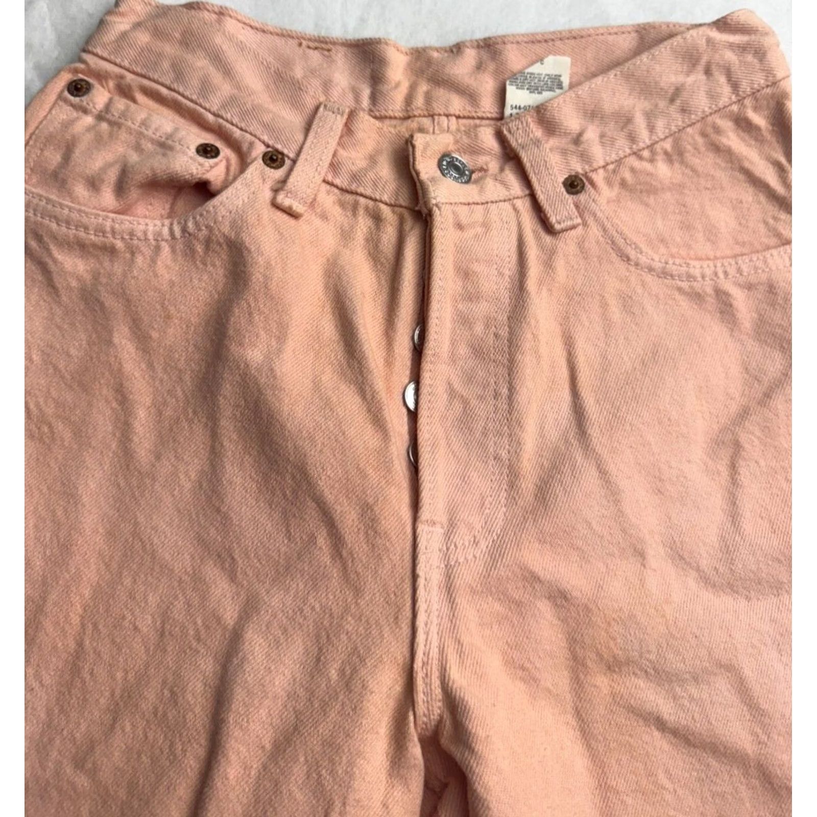 Levi's VINTAGE Levis 501xx Jeans Womens 7 23x31 Peach Original 90s Button Fly Paper Tag Size 28" / US 6 / IT 42 - 5 Thumbnail