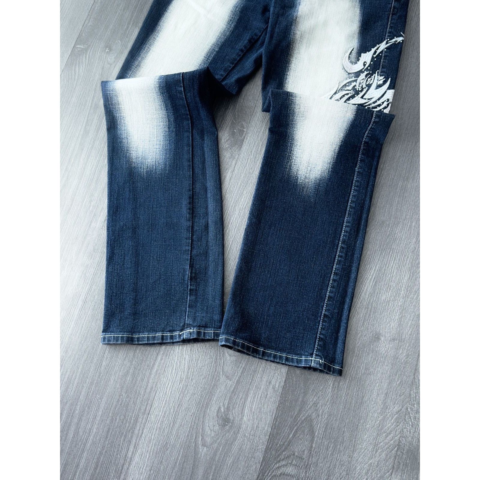 Japanese Brand Y2K Vintage Crazy Age Graphic Flared Jean Size 32" / US 10 / IT 46 - 3 Thumbnail