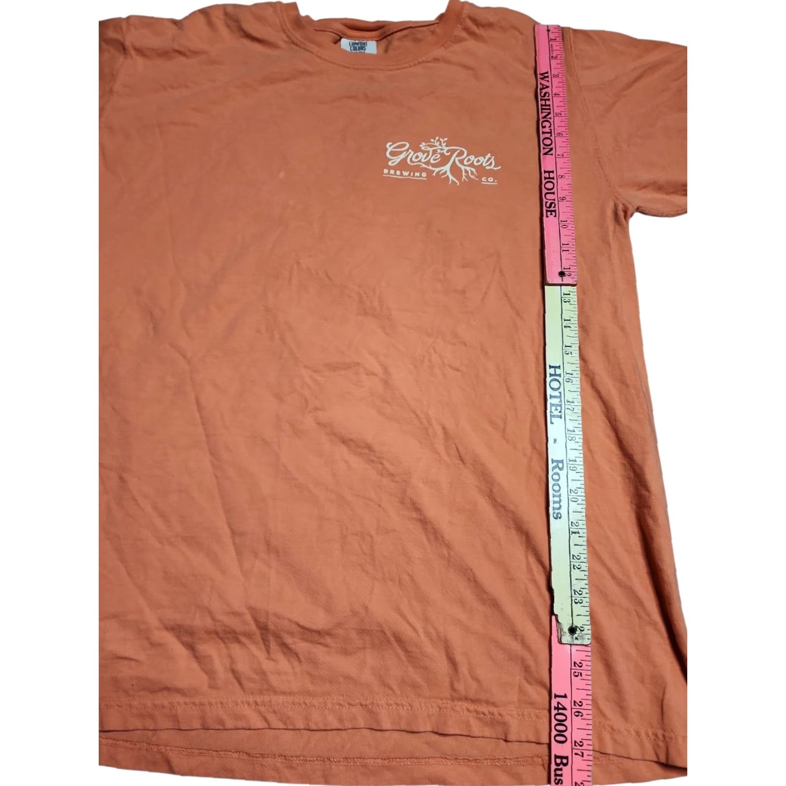 Roots VINTAGE Grove Roots Brewing Co T-Shirt Men L Short Sleeve Crew Neck Orange Beer/Brewery Double-Sided Winter Size US L / EU 52-54 / 3 - 2 Thumbnail