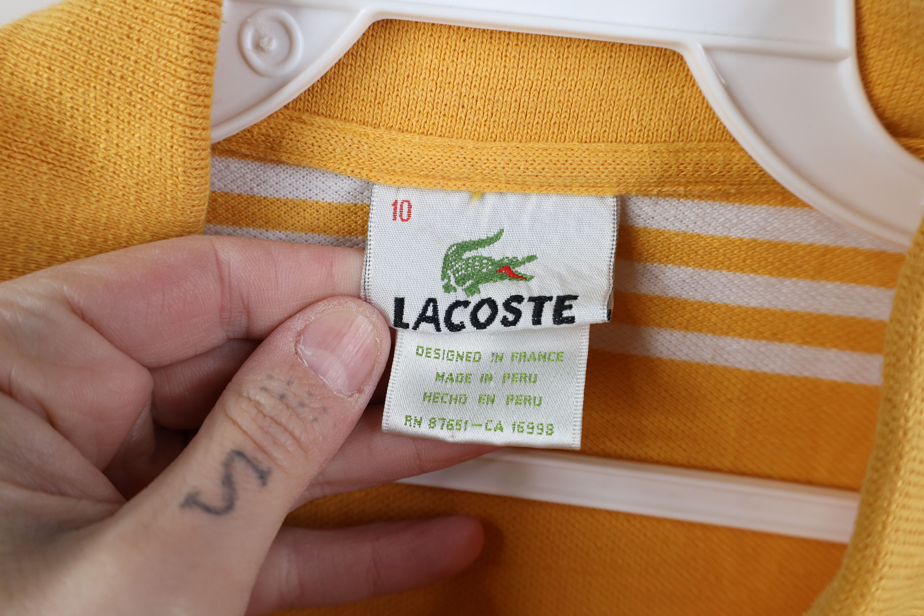 Lacoste Vintage Lacoste Logo Striped Long Sleeve Rugby Polo Shirt Size US XXL / EU 58 / 5 - 6 Thumbnail