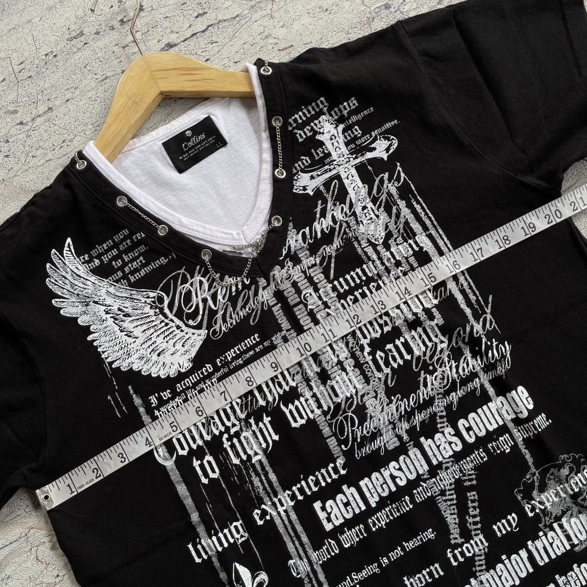 Japanese Brand Y2K collins wings cross tee “punk style” Size US L / EU 52-54 / 3 - 9 Thumbnail