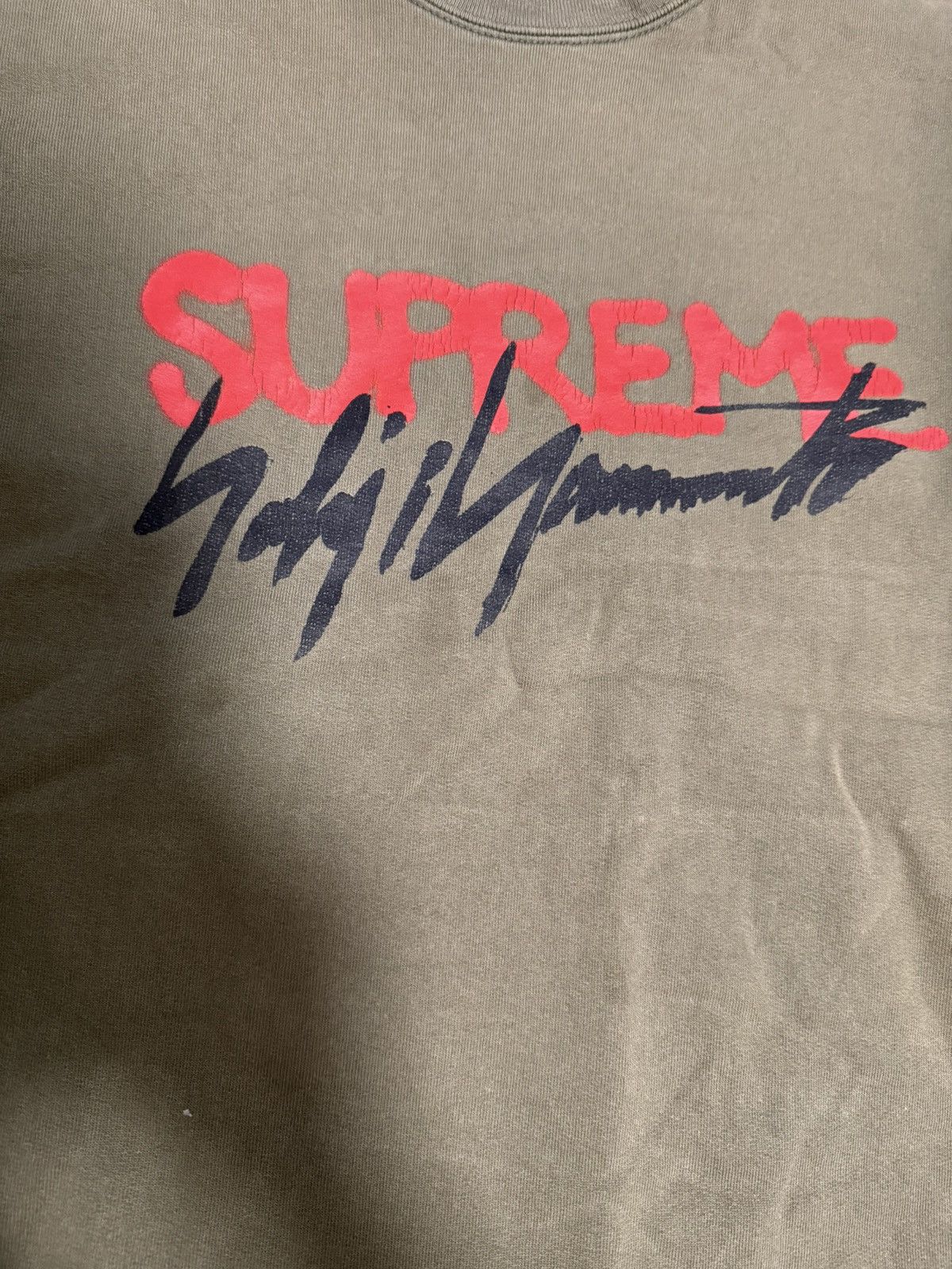 Supreme × Yohji Yamamoto Supreme Yohji Yamamoto crewneck Olive Size US XL / EU 56 / 4 - 4 Thumbnail