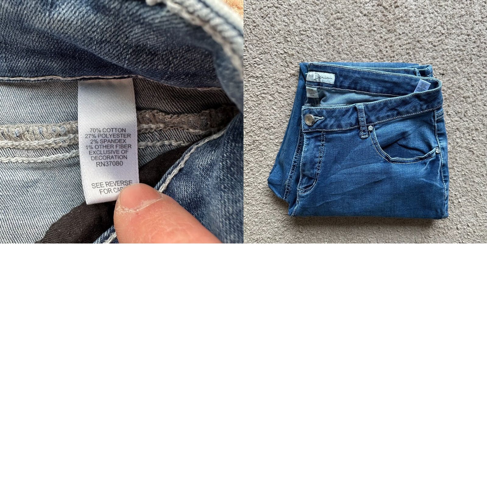 Vintage 1822 Denim Jeans Womens 16W Mid Rise Flared Blue Medium Wash Jeans Size 38" / US 16 / IT 52 - 9 Thumbnail