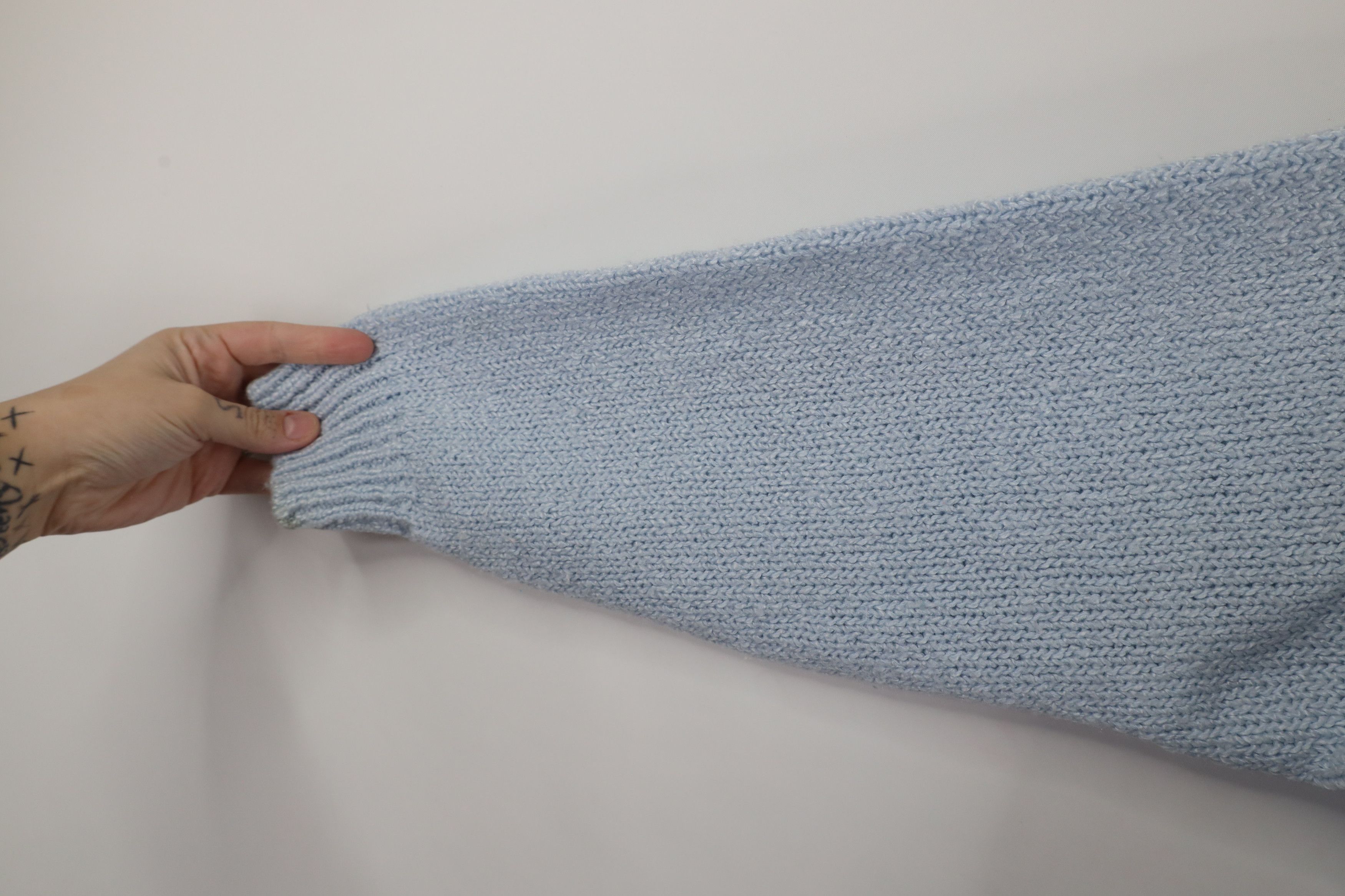 Vintage Vintage 90s Streetwear Chunky Cable Knit Mock Neck Sweater Size L / US 10 / IT 46 - 6 Thumbnail