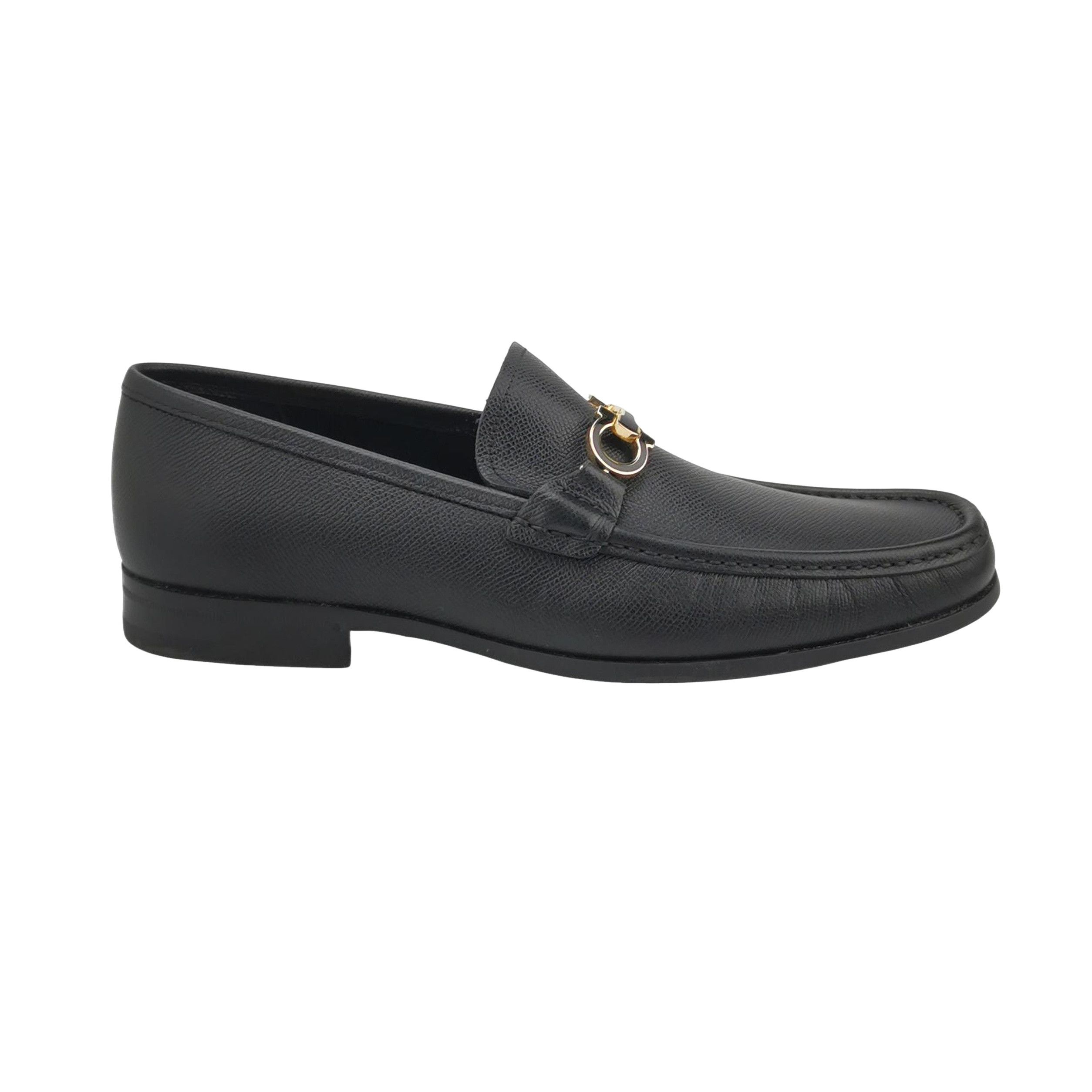 Salvatore Ferragamo Salvatore Ferragamo Gancini Bit Grained Leather Loafers 10 Size US 10 / EU 43 - 1 Thumbnail