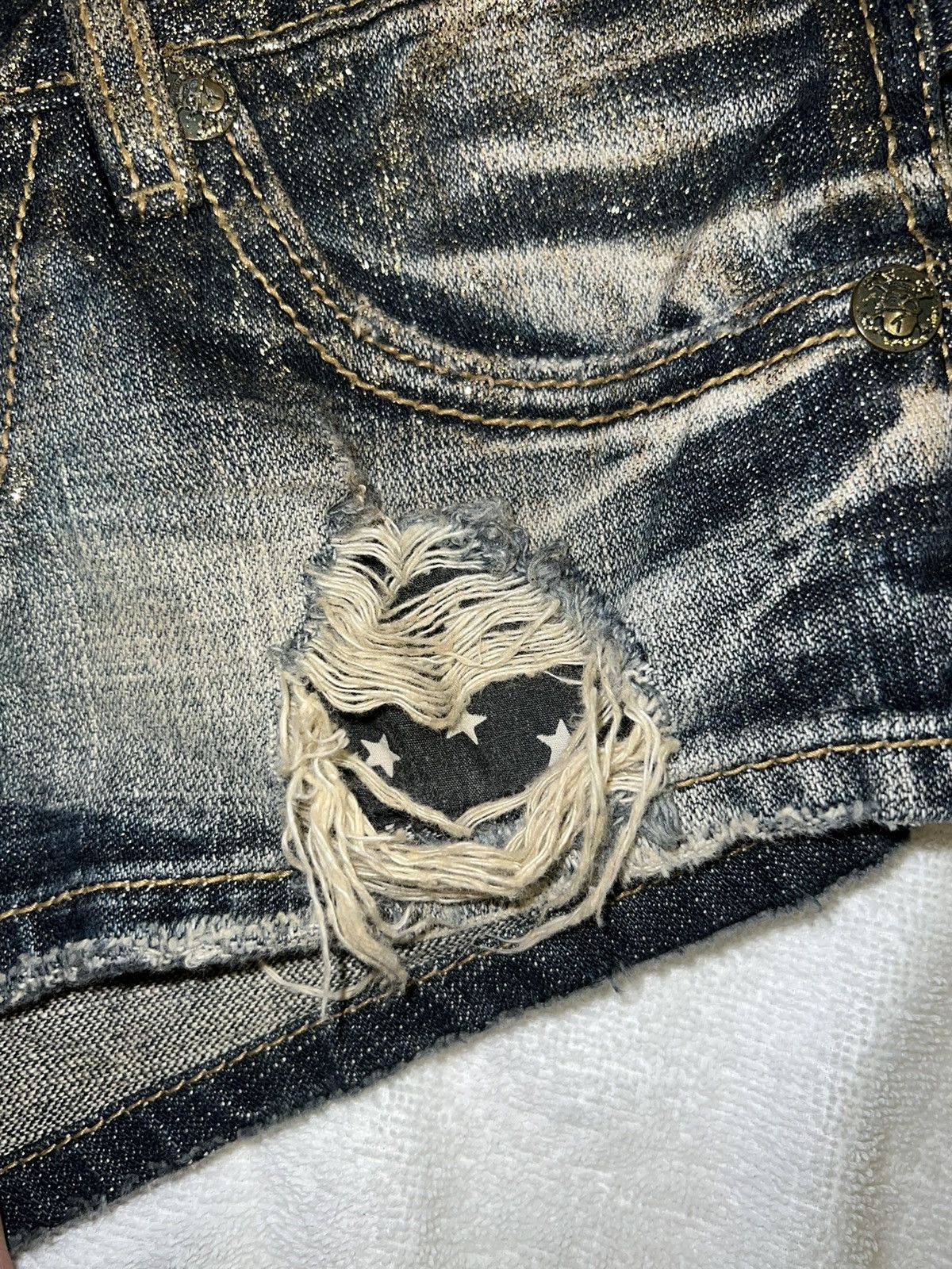 Japanese Brand D.i.a. Gyaru glitter denim shorts ☠️✨ Size 26" / US 2 / IT 38 - 20 Thumbnail