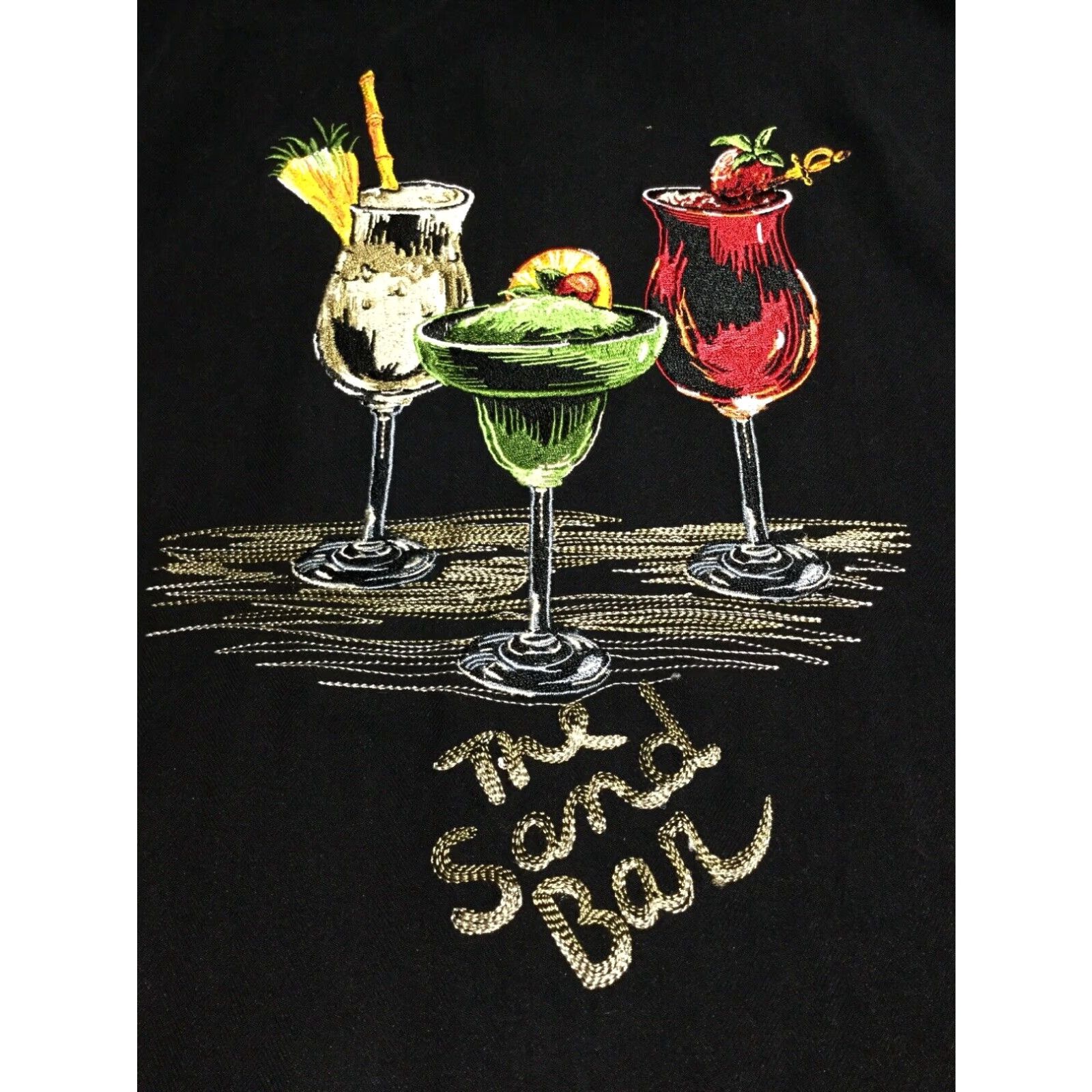 Vintage Luau Black Silk Button-Front Camp Shirt Medium Mens Size US M / EU 48-50 / 2 - 4 Thumbnail