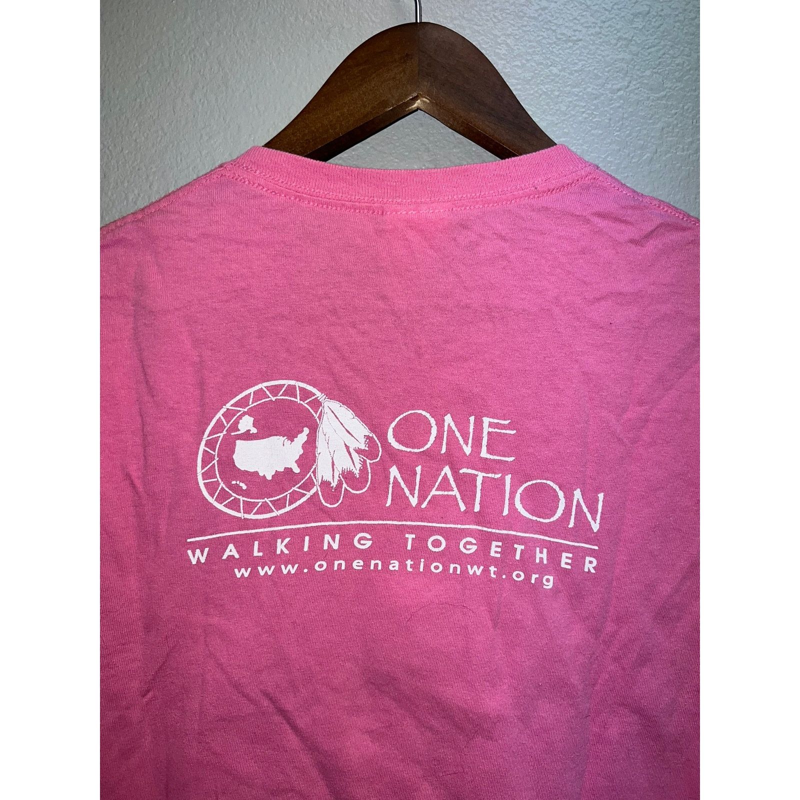 Gildan One Nation Shirt Pink Walking Together Soldier Native M Size US M / EU 48-50 / 2 - 9 Thumbnail