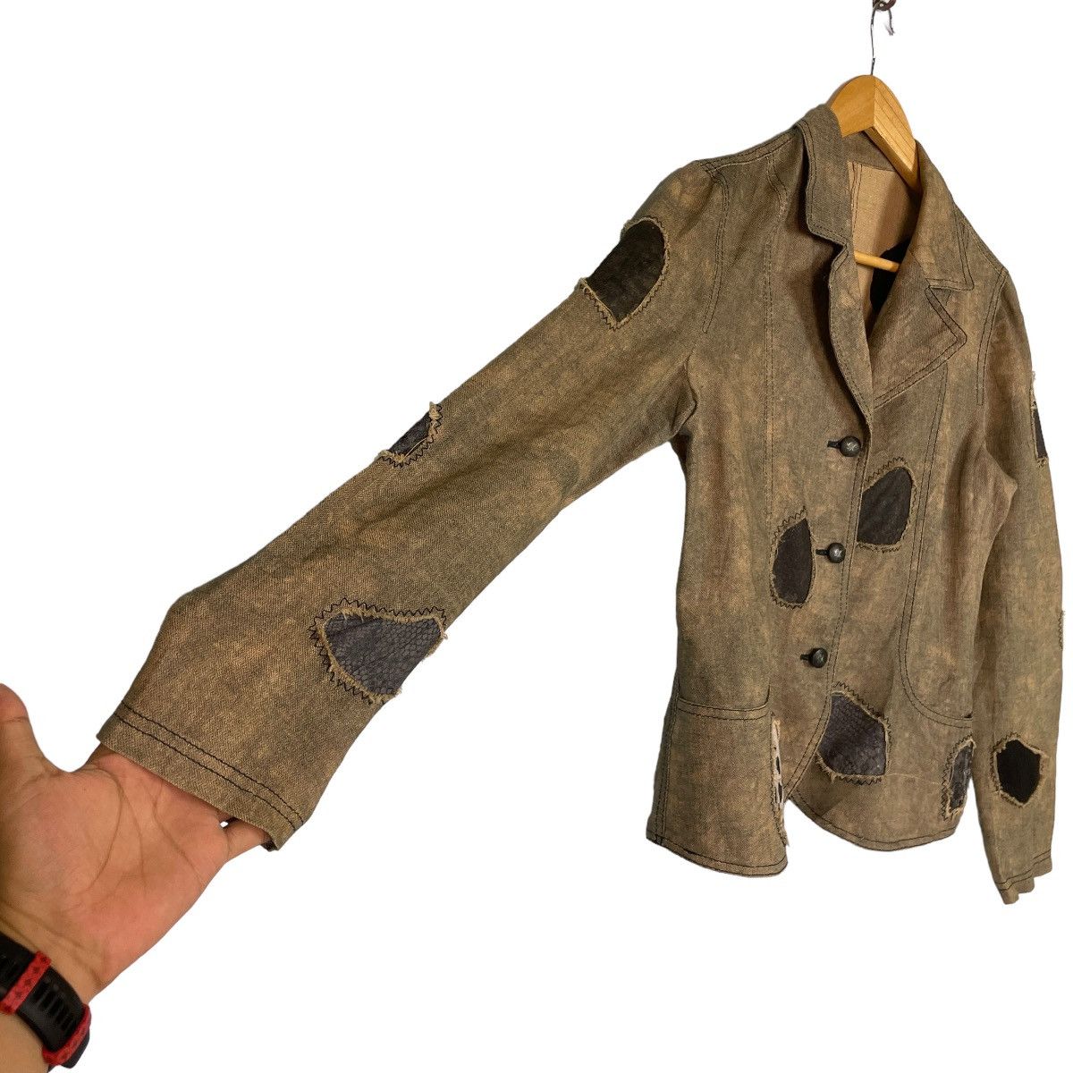 Designer × Japanese Brand Japanese Bondage Patchwork Blazer Size L / US 10 / IT 46 - 6 Thumbnail