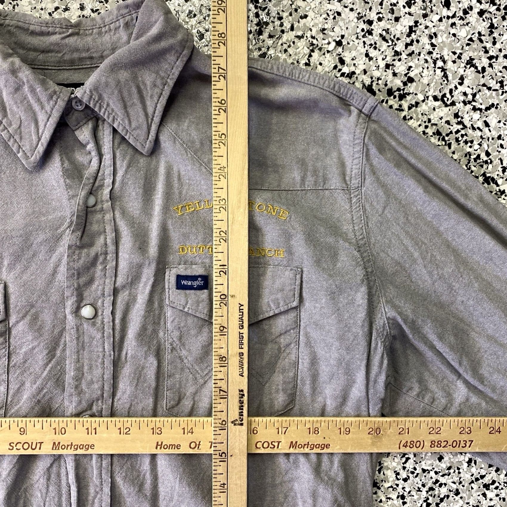 Wrangler Wrangler Shirt Yellowstone Grey Long Sleeve Pearl Snap L Mens Size US L / EU 52-54 / 3 - 2 Thumbnail