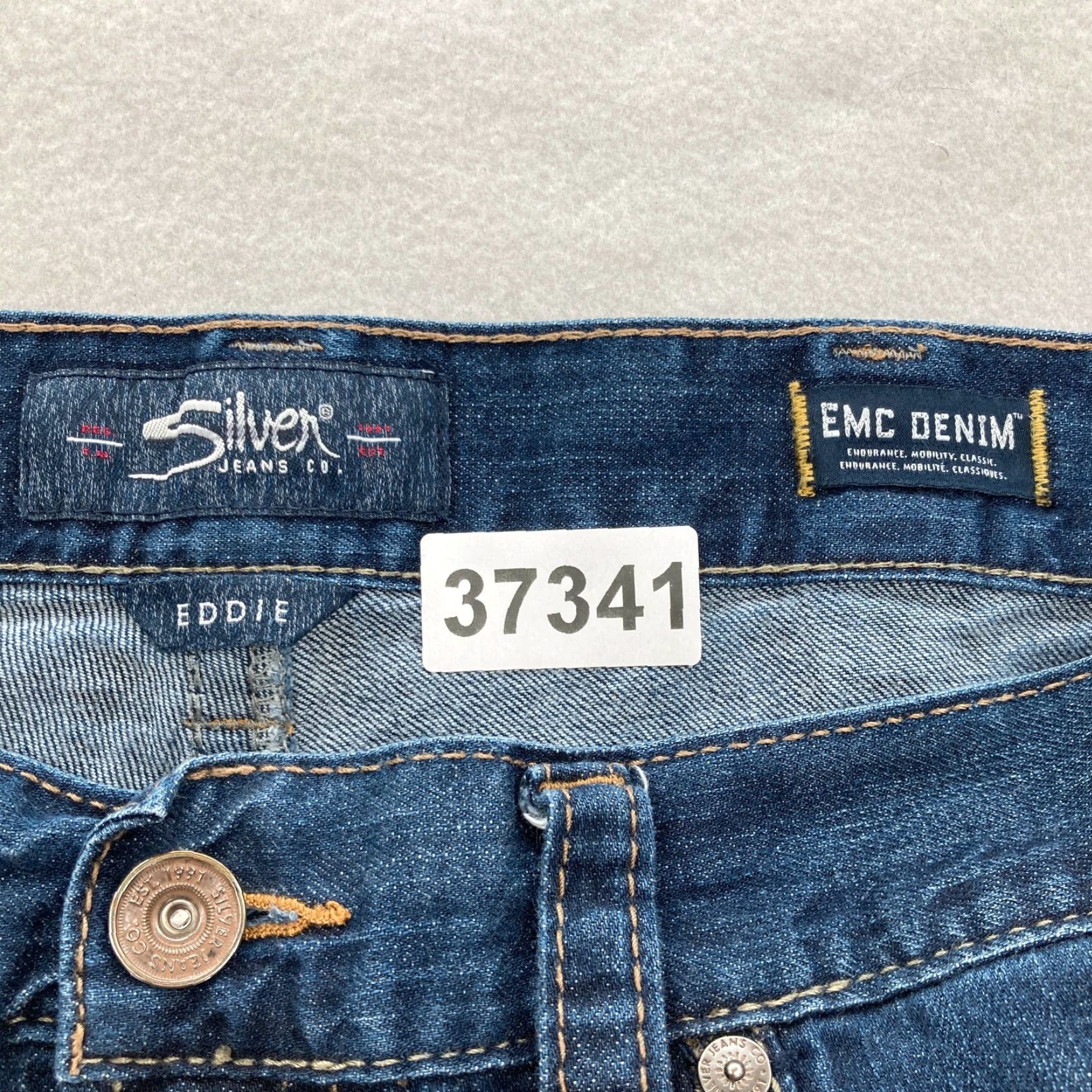 Silver Jeans Co. VINTAGE Silver Jeans Eddie Mens 42x30 Dark Blue EMC Denim Straight Leg Grunge Rock Size US 42 / EU 58 - 5 Thumbnail