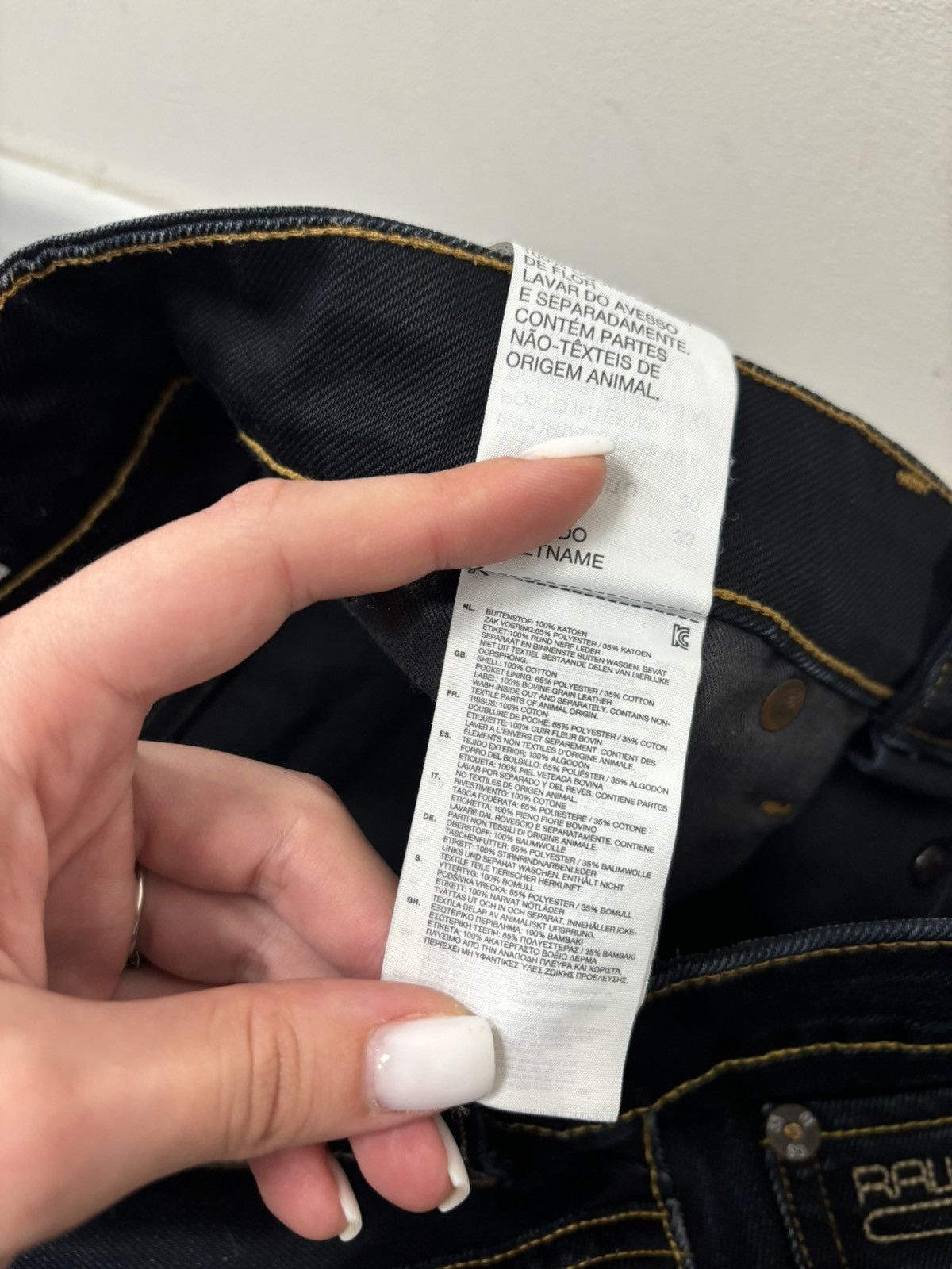 G-Star Vintage G-Star Raw Avant Garde Faded Navy Denim Biker Jeans Size US 33 - 18 Thumbnail