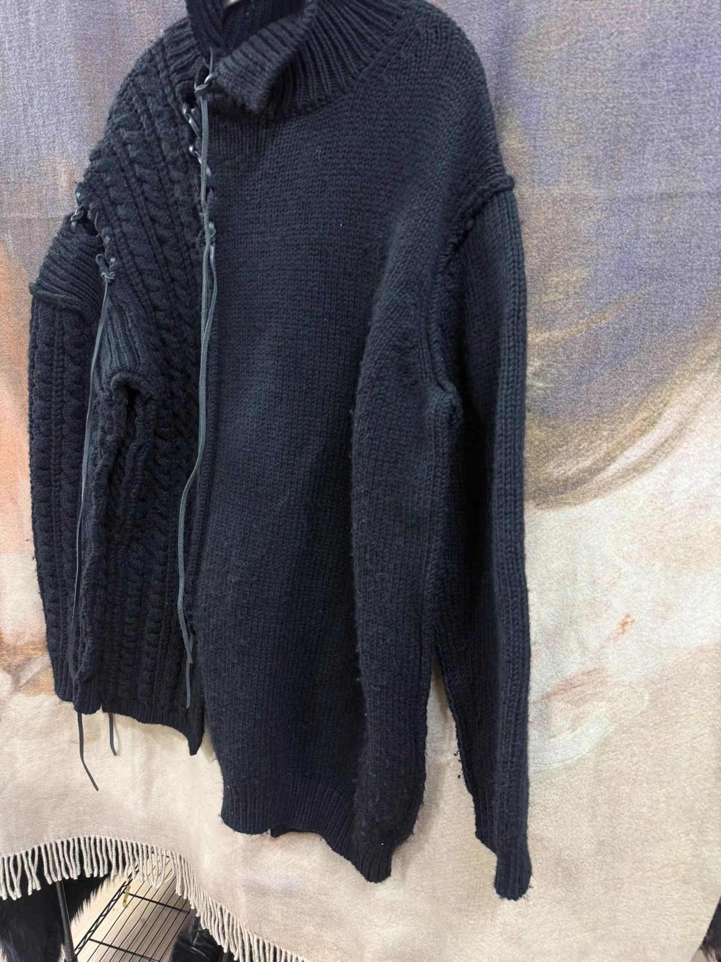 Yohji Yamamoto Yohji Yamamoto Drawstring Sheepskin Sweater K20 Size US L / EU 52-54 / 3 - 2 Thumbnail