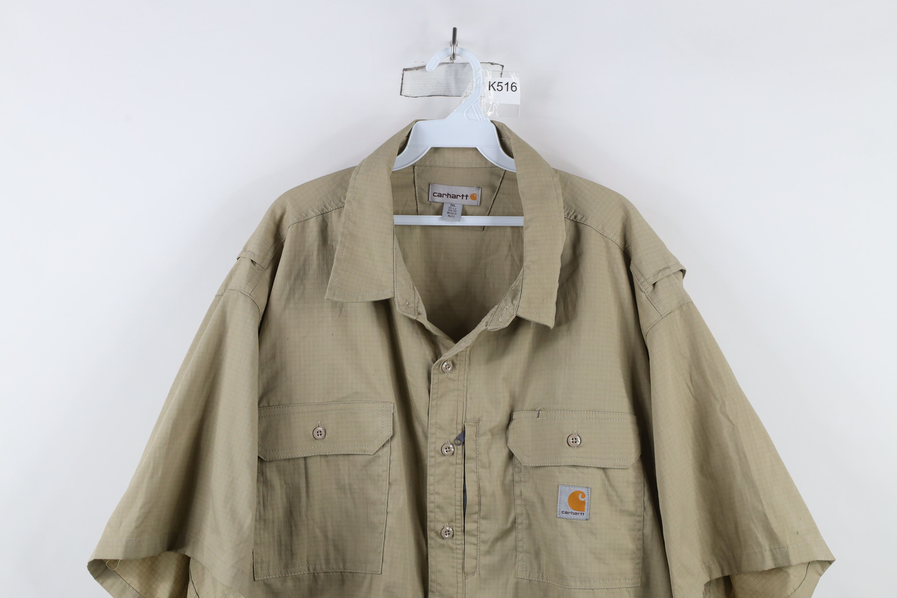 Carhartt × Vintage Vintage Carhartt Ripstop Short Sleeve Collared Button Shirt Size US XXL / EU 58 / 5 - 2 Thumbnail