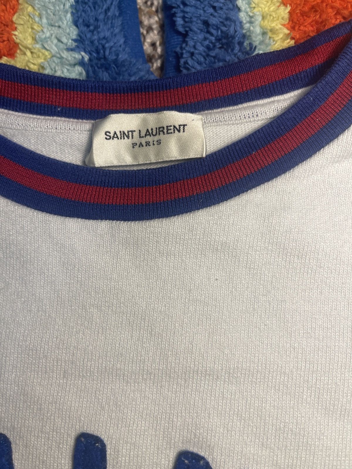 Yves Saint Laurent Saint Laurent Graphic Striped Sleeve Tee Size S / US 4 / IT 40 - 4 Thumbnail