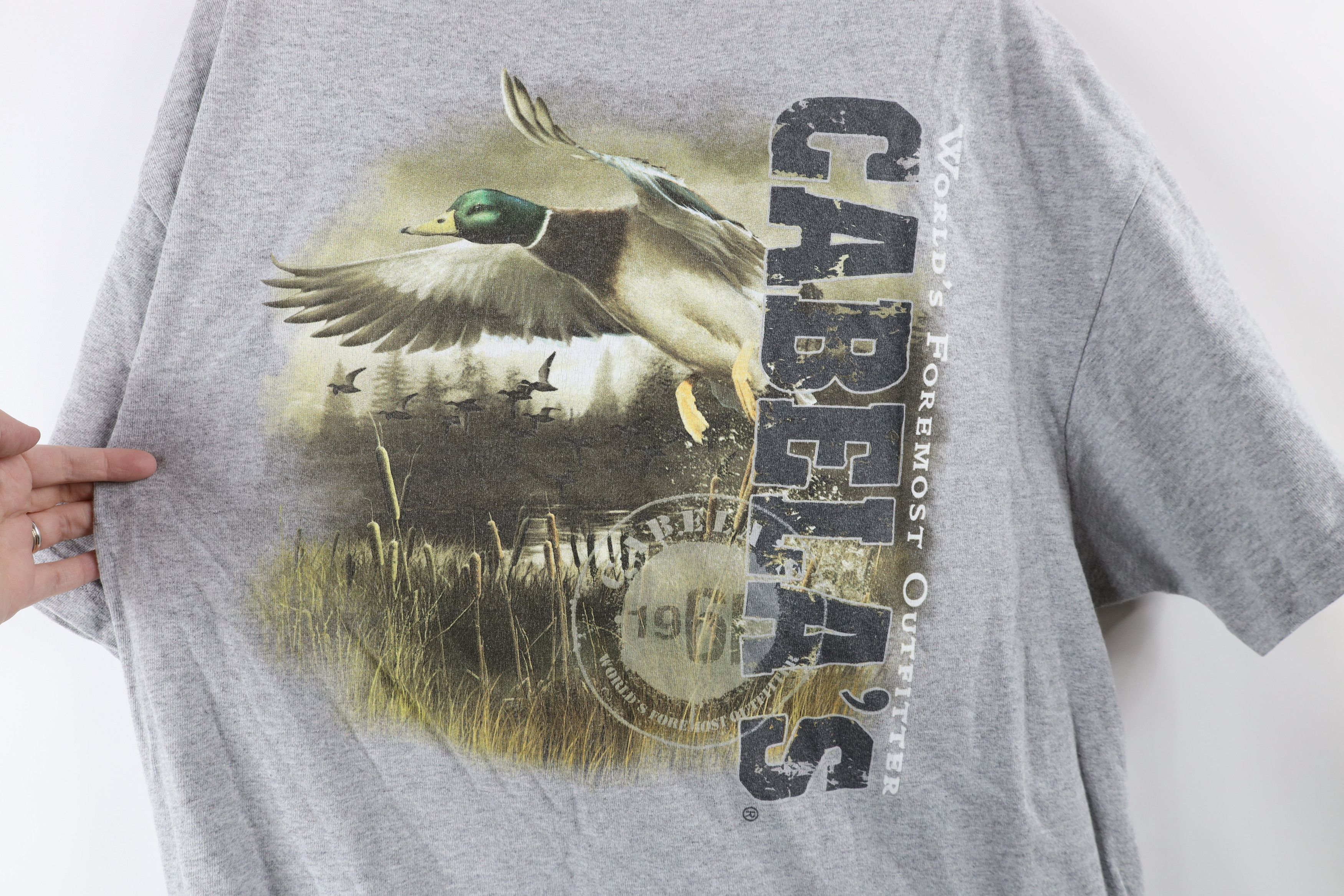 Cabelas Vintage Cabelas Distressed Duck Hunting Double Sided T-Shirt Size US XL / EU 56 / 4 - 7 Thumbnail