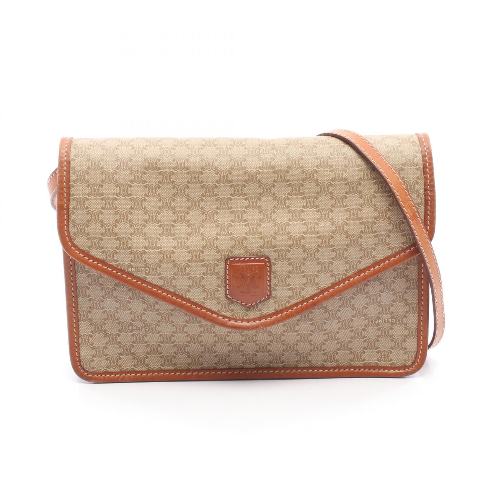 Celine Celine CELINE Triomphe Coated Canvas Leather Shoulder Bag Plastic / Synthetic Shoulder Bag DUTY FREE for USA Size ONE SIZE - 1 Thumbnail