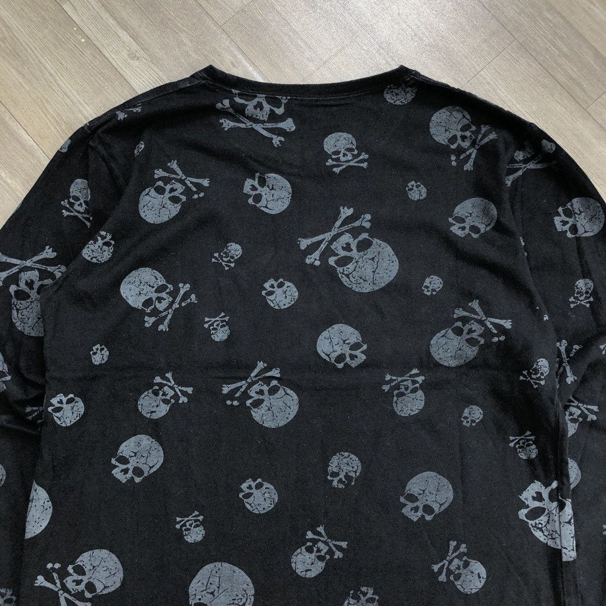 If Six Was Nine × Japanese Brand 2000s Gang Baster Poem Skull Grunge Lgb Striped LongSleeve Size US L / EU 52-54 / 3 - 12 Thumbnail