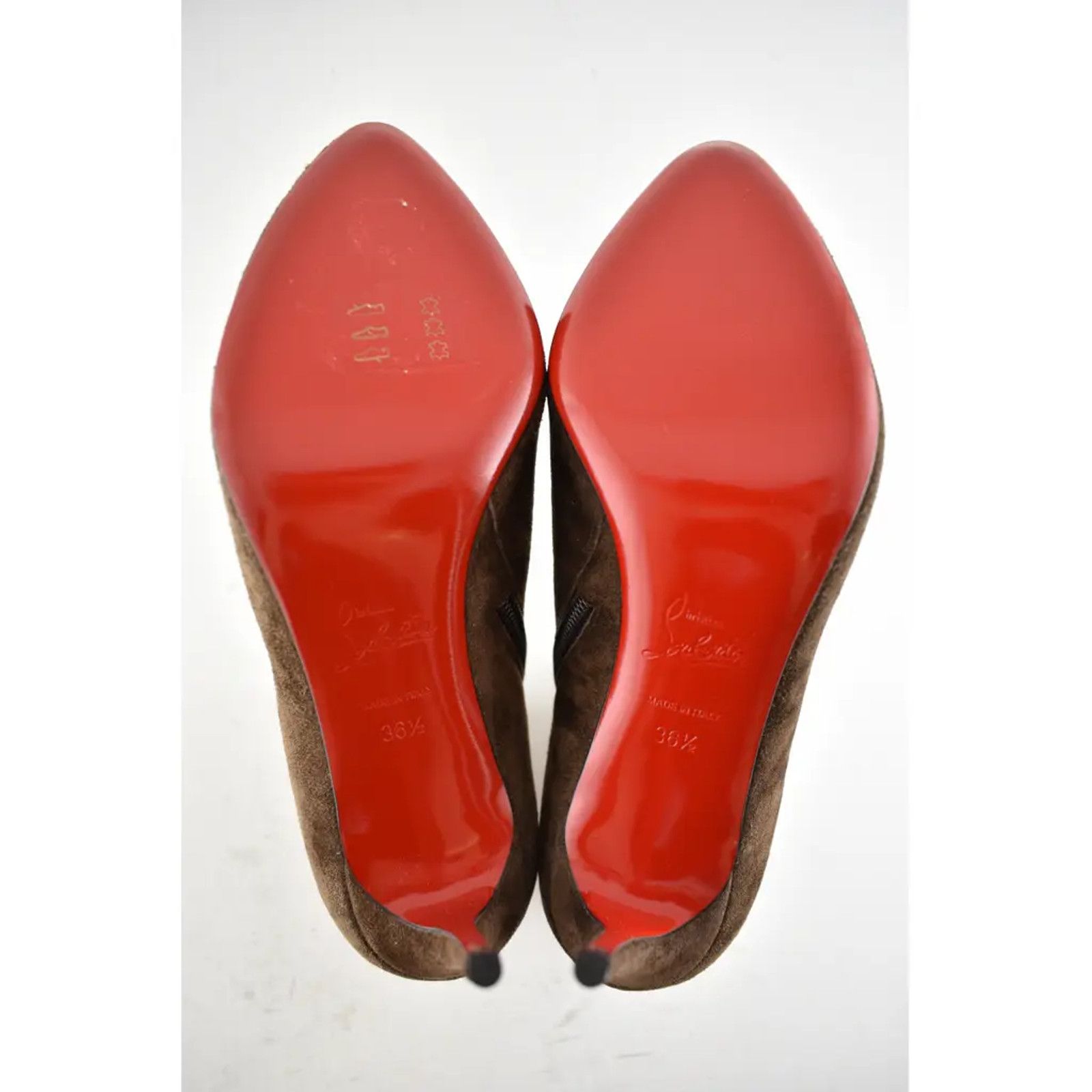 Christian Louboutin Christian Louboutin Eloise Booty 85 Brown Arabica Suede Size US 5 / IT 35 - 12 Thumbnail