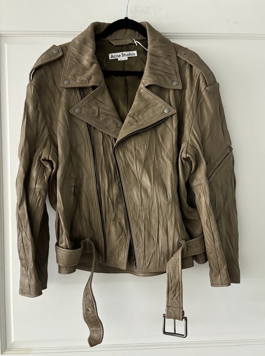 Acne Studios Linor oversized belted leather jacket
