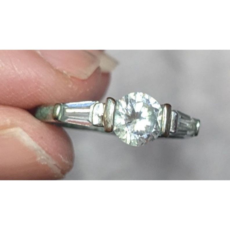 Other Elegant Clear Gemmed Silver Tone Engagement Ring Size 7 Size ONE SIZE - 7 Thumbnail