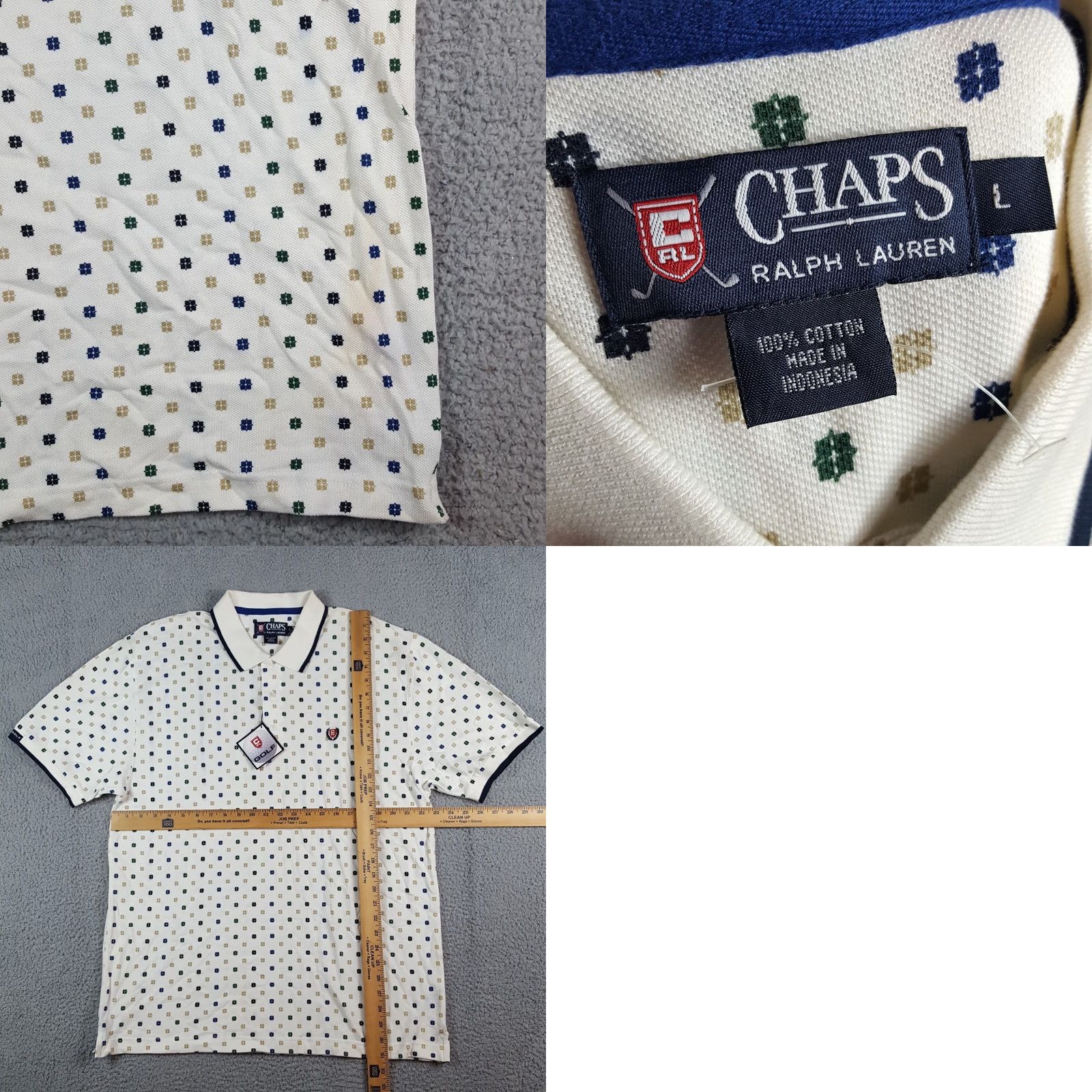Ralph Lauren Vintage Chaps Golf Ralph Lauren Shield Logo Size L Preppy Polo Shirt Shirt Mens 90s White Cotton Knit Polo Shirt Size US L / EU 52-54 / 3 - 8 Thumbnail