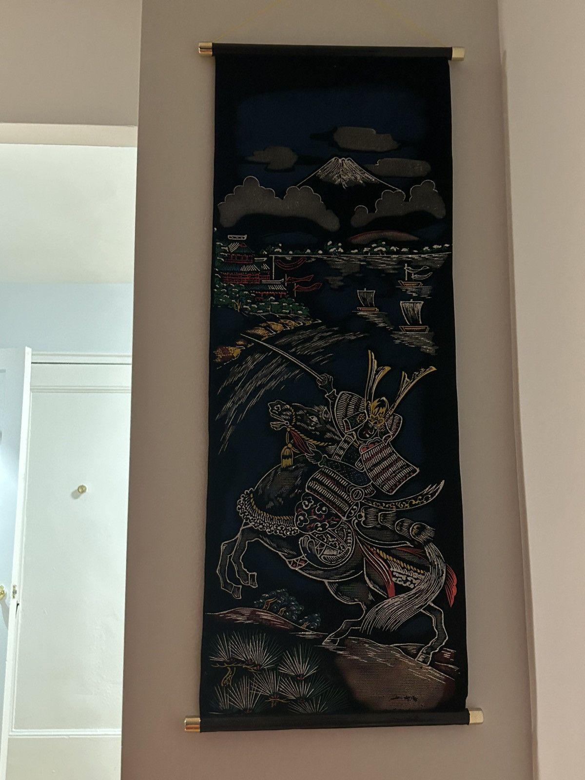 Vintage Japanese Samurai tapestry Size ONE SIZE - 2 Thumbnail