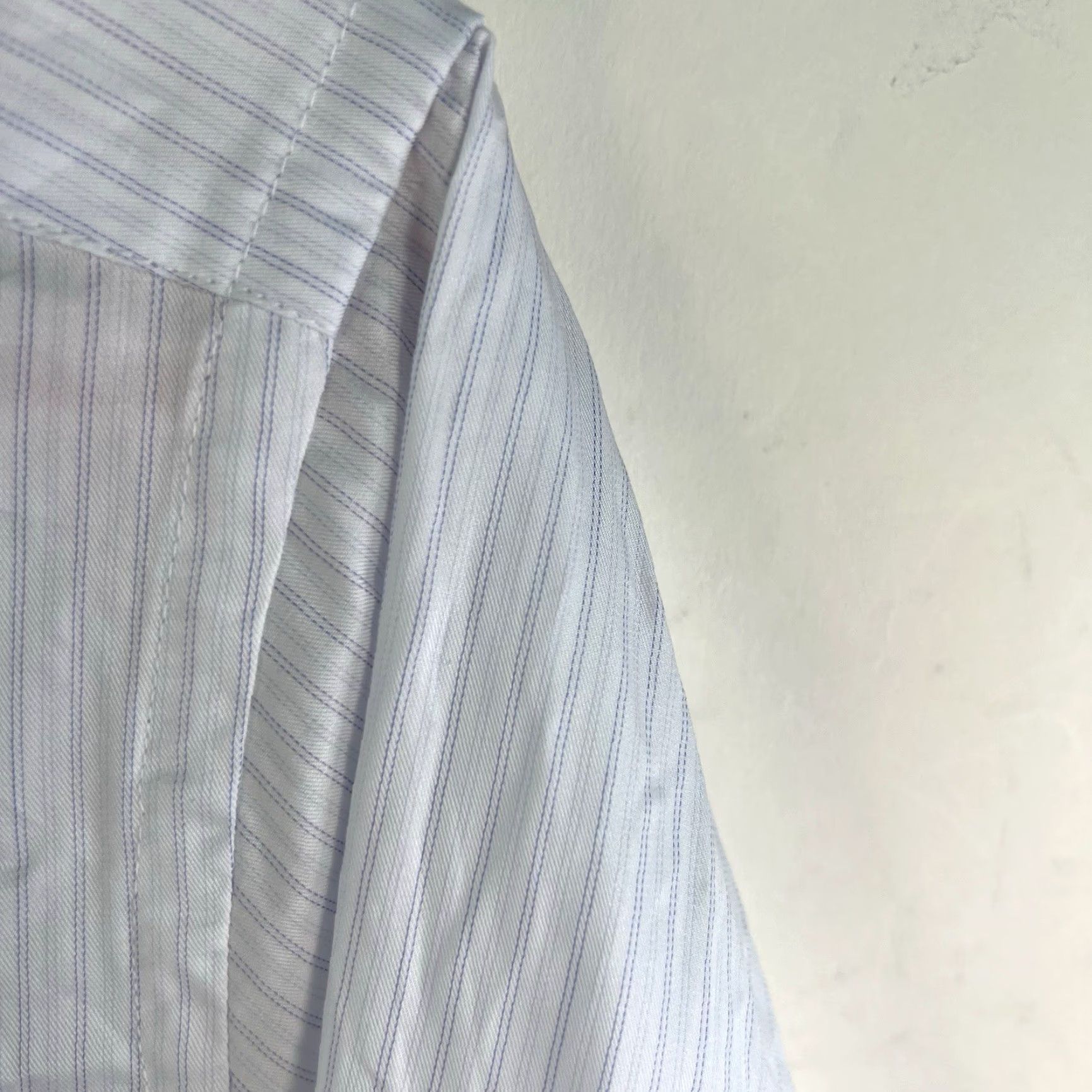 Vintage Apposta Striped Button-Up Shirt Mens 4XL White/Blue Casual Classic Designer Cotton Striped Button-Up Shirt Mens 4XL Blue White Italy Size US XXL / EU 58 / 5 - 2 Thumbnail
