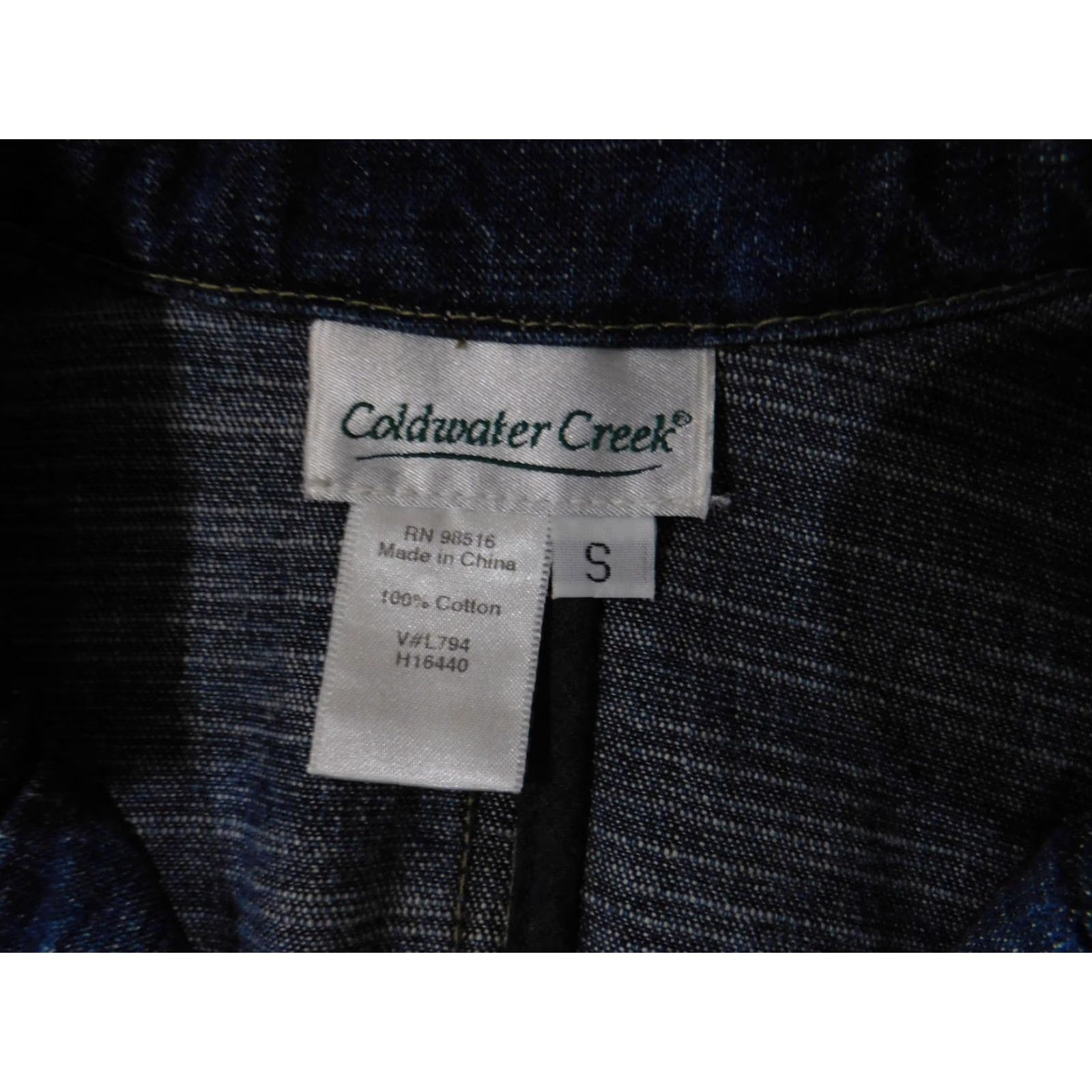 Coldwater Creek VINTAGE Coldwater Creek Blazer Womens Small Blue Denim 3 Button Notch Lapel Jacket Size S / US 4 / IT 40 - 4 Thumbnail