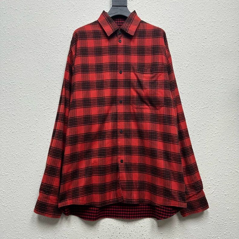 Balenciaga Balenciaga Shirt with red flannel check on both sides Size US XXS / EU 40 - 4 Thumbnail