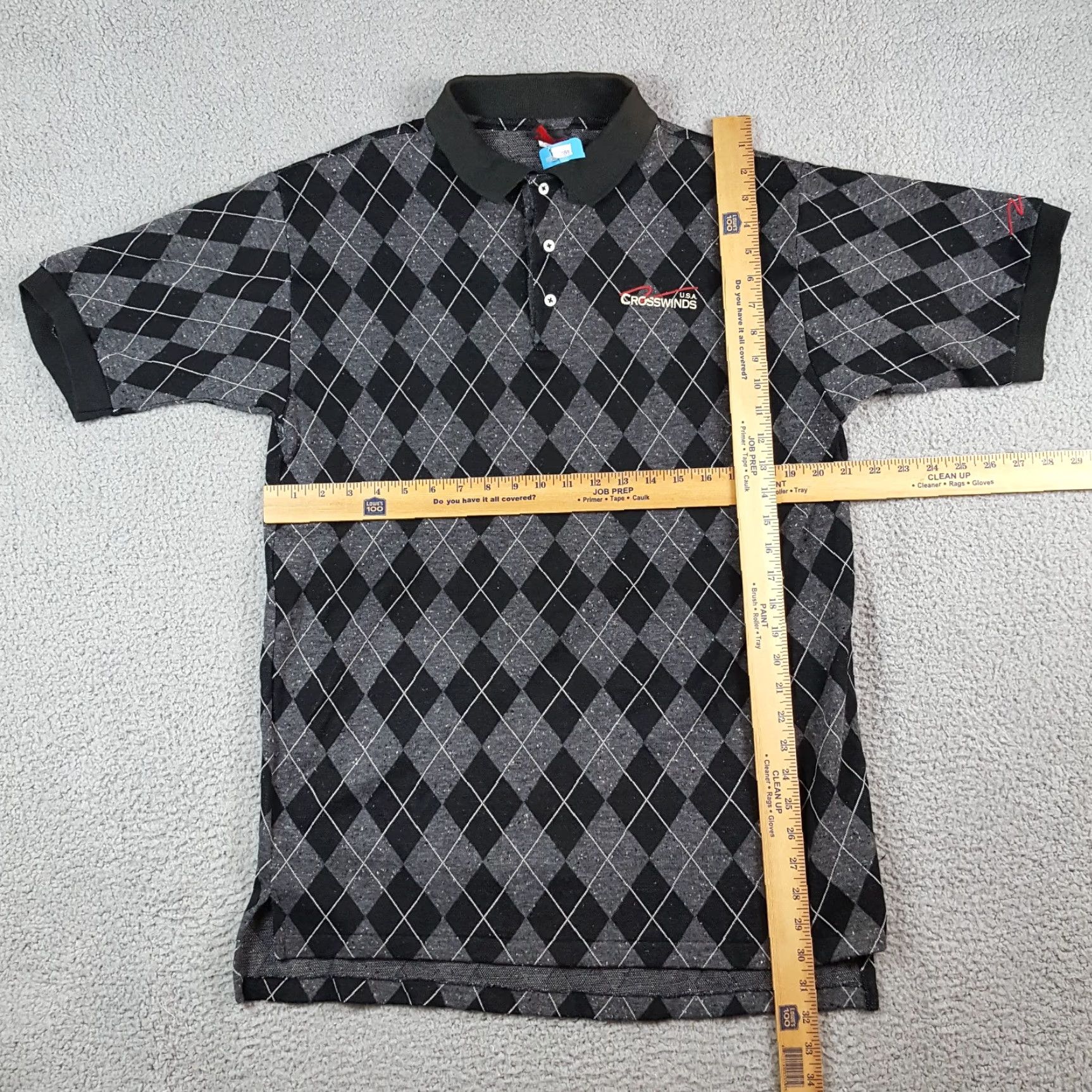 Vintage VINTAGE Cameron's Collection Polo Shirt Men M Gray Argyle Diamond Collared Button Golf Short Sleeve 90s Preppy Vintage Shirt Size US M / EU 48-50 / 2 - 8 Thumbnail