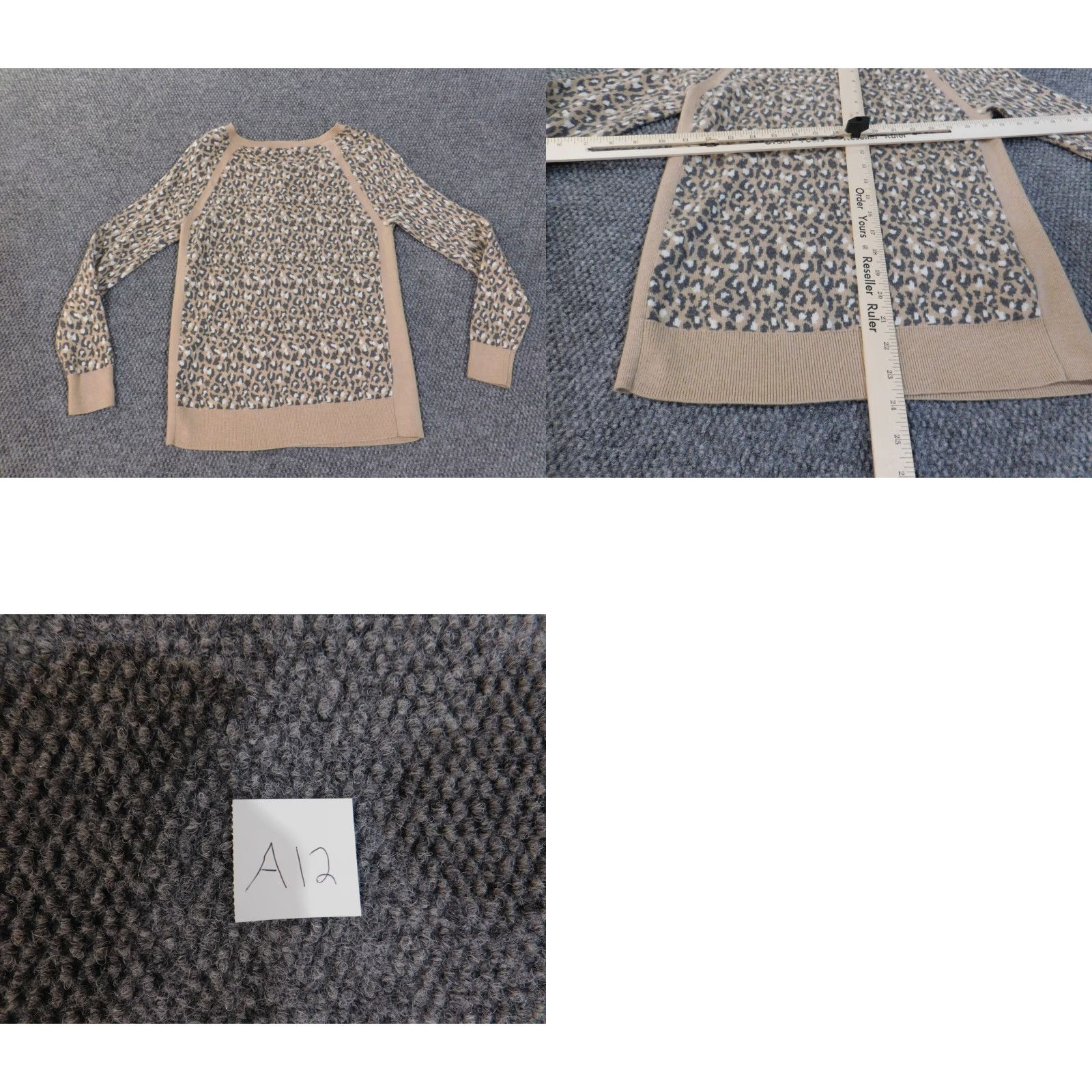 Loft LOFT Beige Geometric Knit Crewneck Pullover Sweat Shirt? Size M / US 6-8 / IT 42-44 - 9 Thumbnail