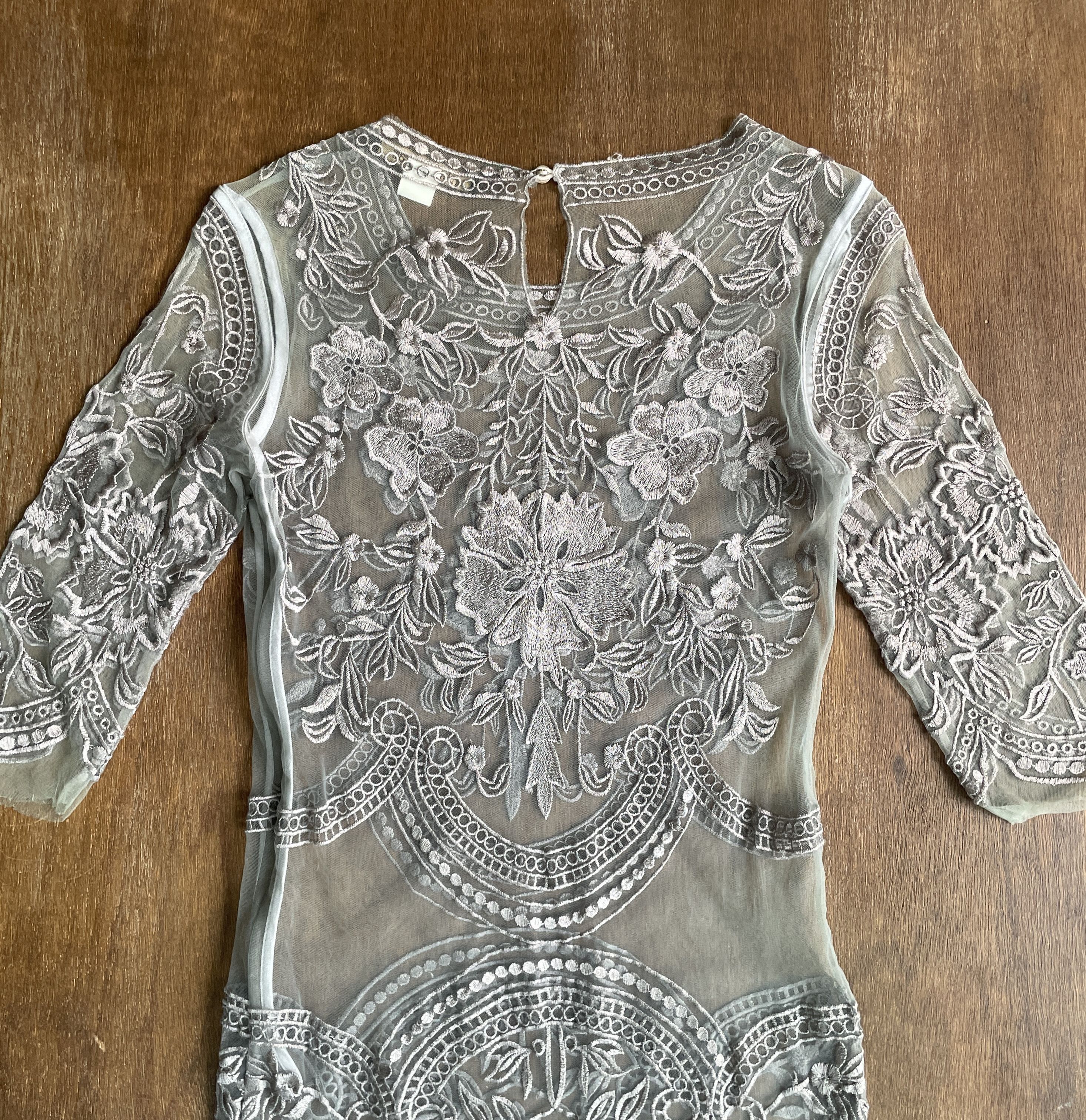Roberto Cavalli Roberto Cavalli Lace Embroidered Ruffle Hem Dress 3/4 Sleeve Size S / US 4 / IT 40 - 6 Thumbnail