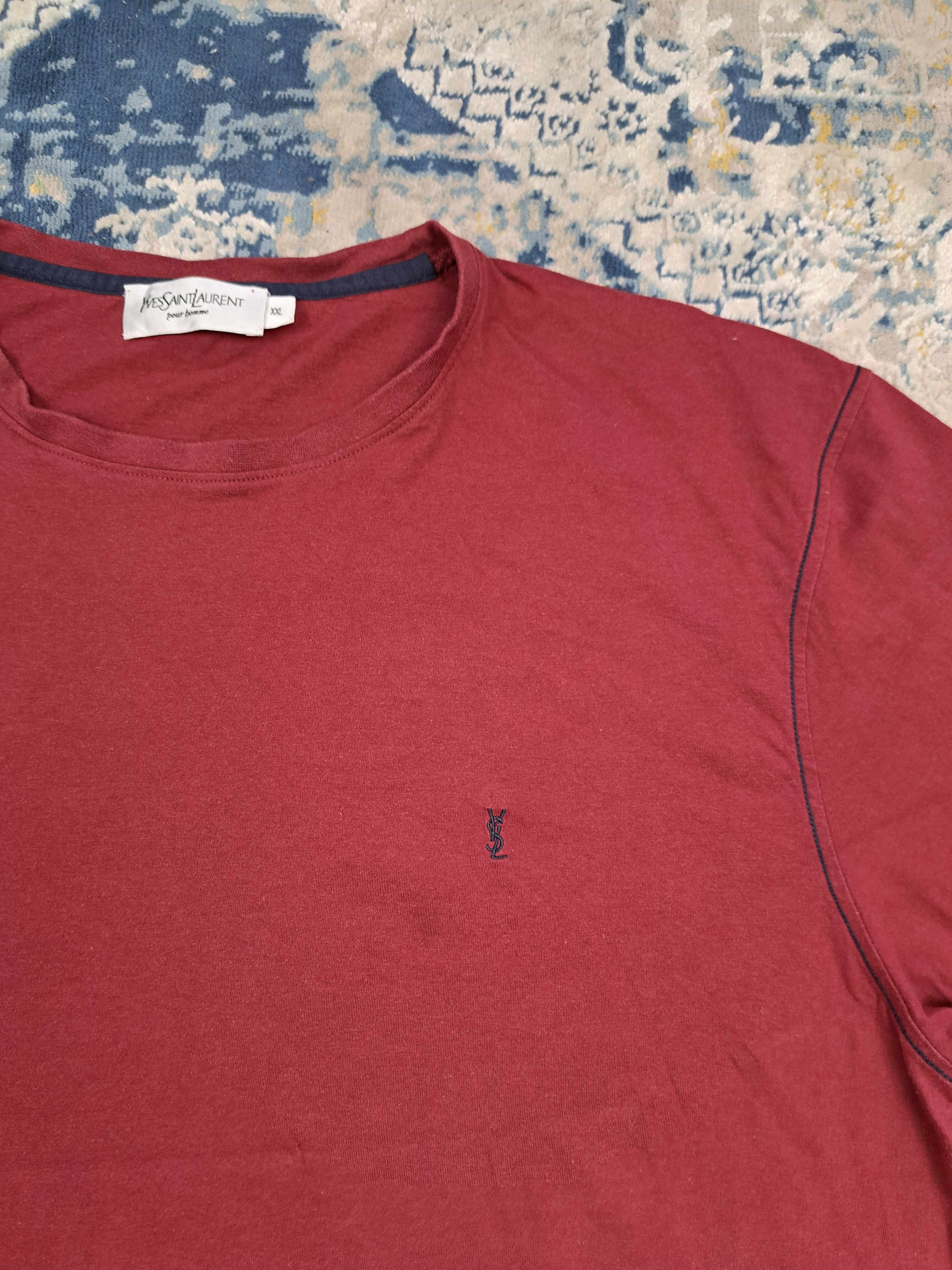 Yves Saint Laurent Vintage 90s YSL Pour Homme Small Logo Tee Designer Size US XL / EU 56 / 4 - 3 Thumbnail