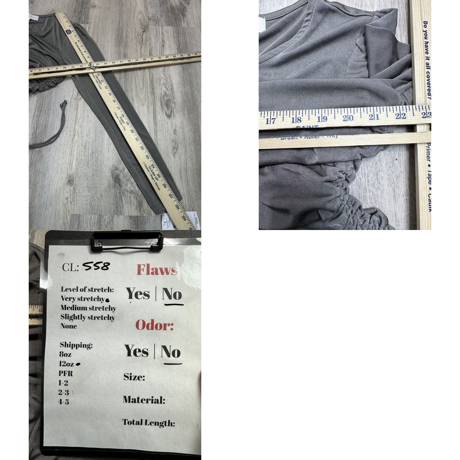 Vintage Fever Womens Dark Gray Gathered Ruched Top Shirt Chain Neck Stretch M NWT Size M / US 6-8 / IT 42-44 - 8 Thumbnail