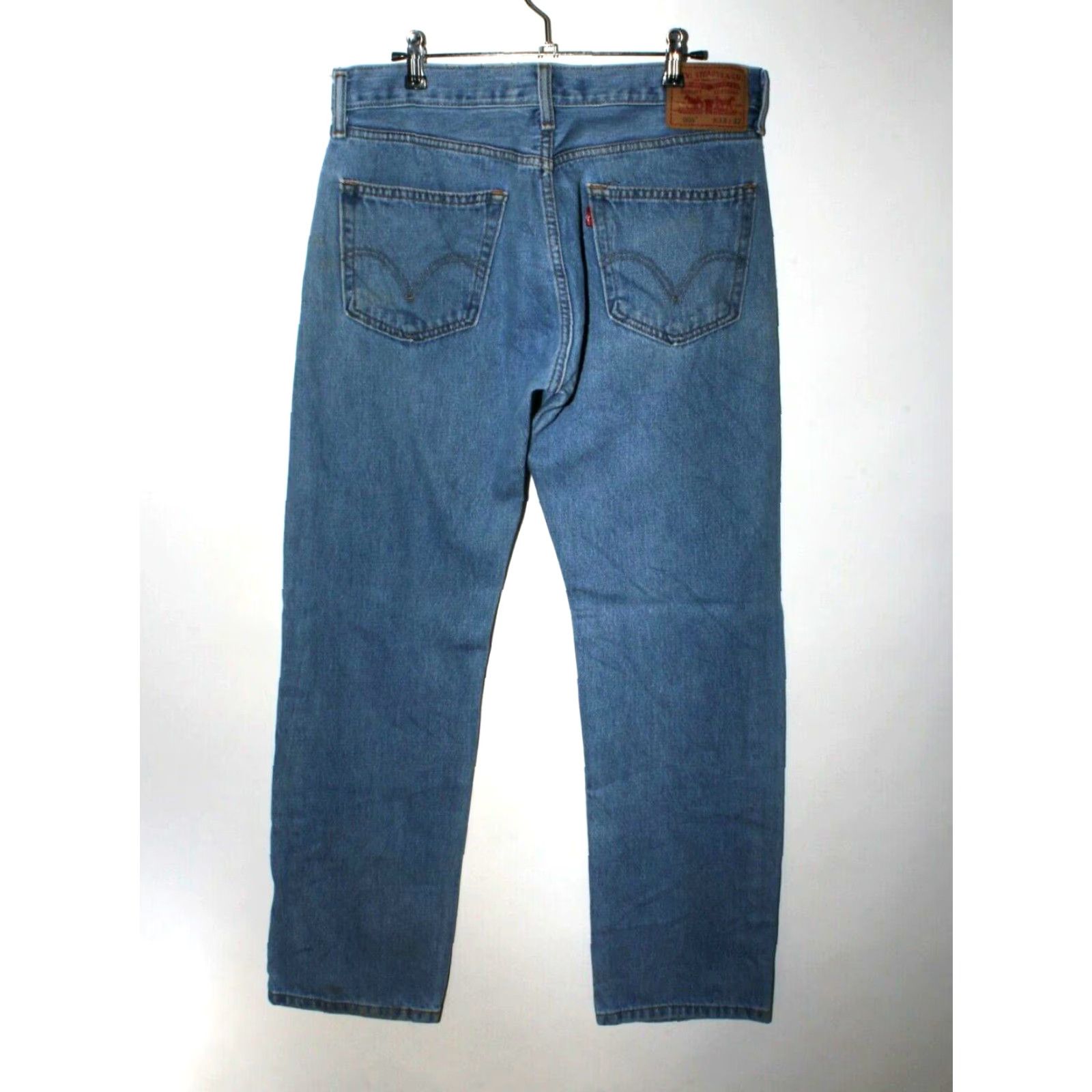 Levi's Levis 505 Mens Distressed Straight Fit High Rise Blue Denim Jeans Size 33x32 Size US 33 - 2 Thumbnail