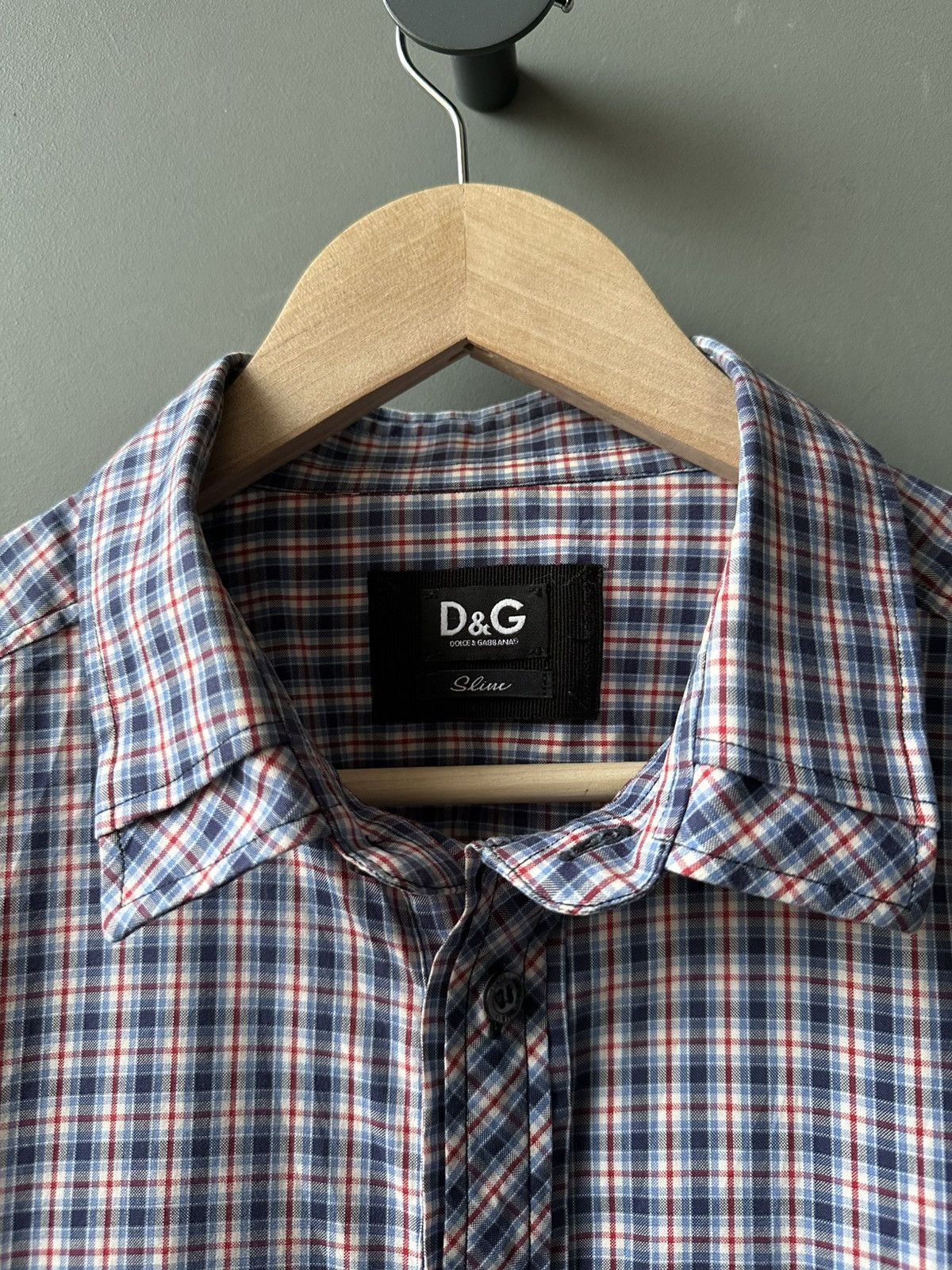 Dolce & Gabbana Dolce & Gabbana Check Slim Shirt Size 52 Size US L / EU 52-54 / 3 - 3 Thumbnail