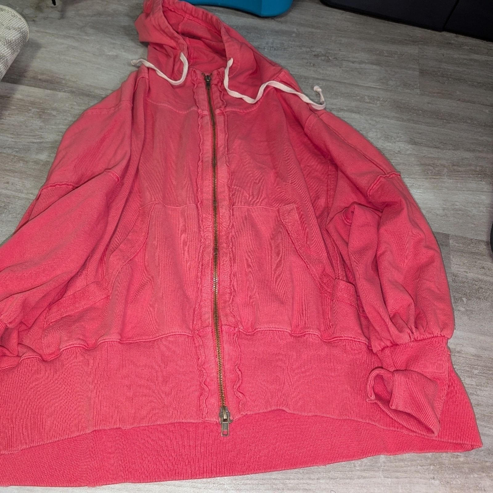 Free People We The Free Red Zip-Up Jacket Size L / US 10 / IT 46 - 1 Thumbnail