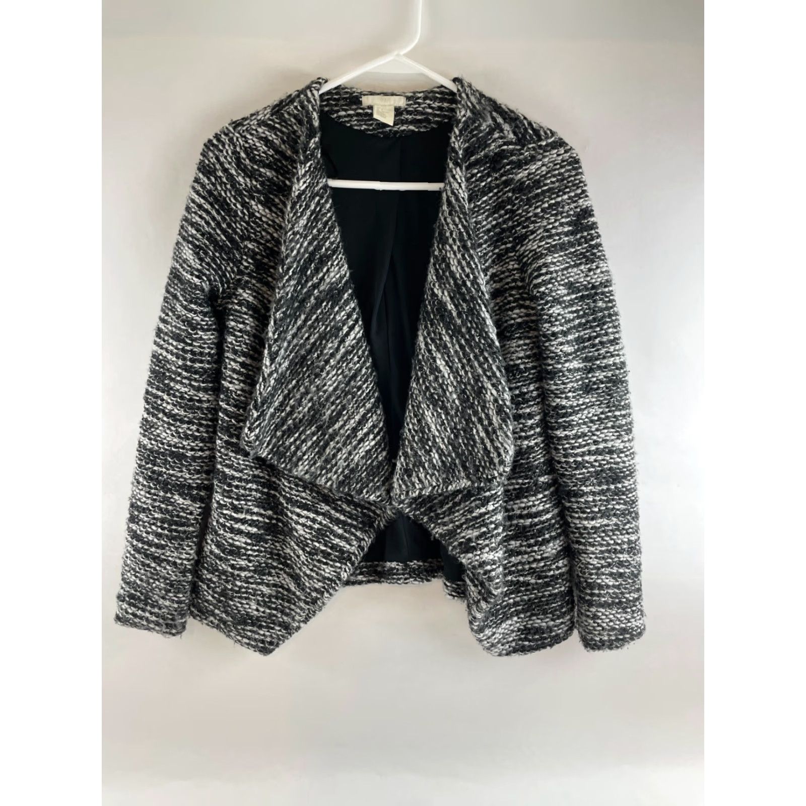 H&M H&M Jacket Women's Size Small Black White Heather Open Long Sleeve Jacket Womens Size S / US 4 / IT 40 - 2 Thumbnail
