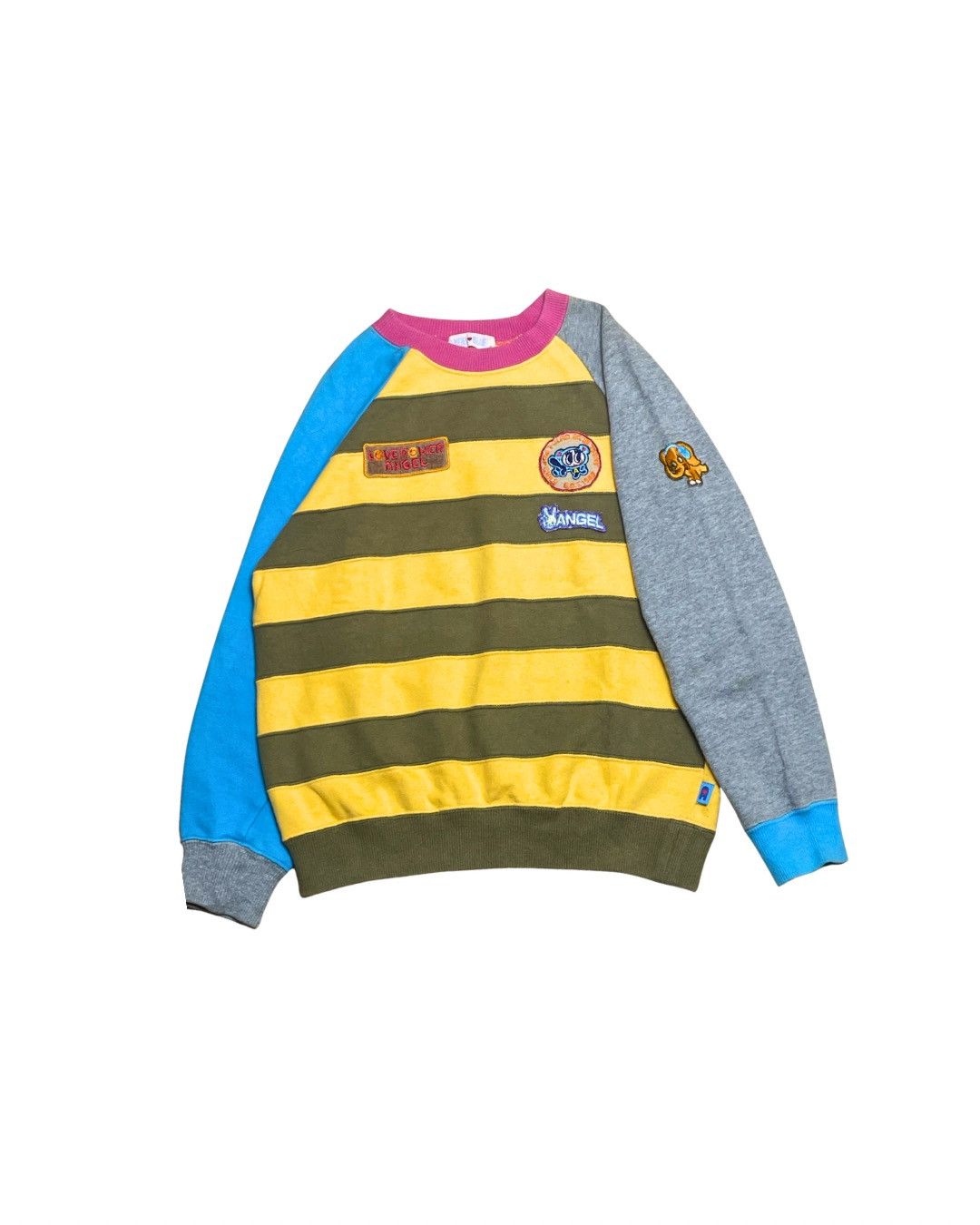 Angel Blue Angel Blue Striped Patchwork Crewneck Sweater Size S / US 4 / IT 40 - 2 Thumbnail